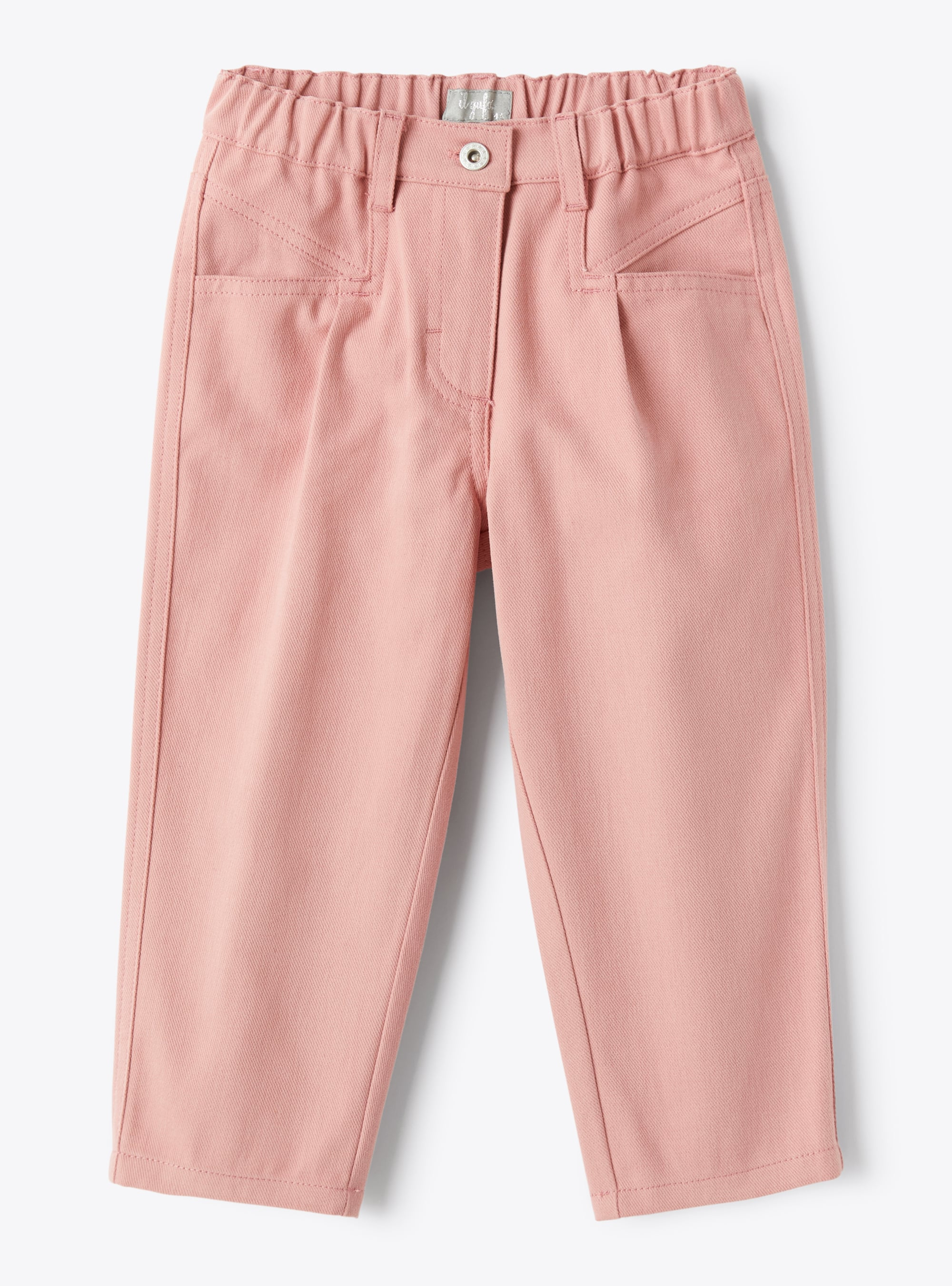 Carrot-cut trousers in pink bull denim - Trousers - Il Gufo