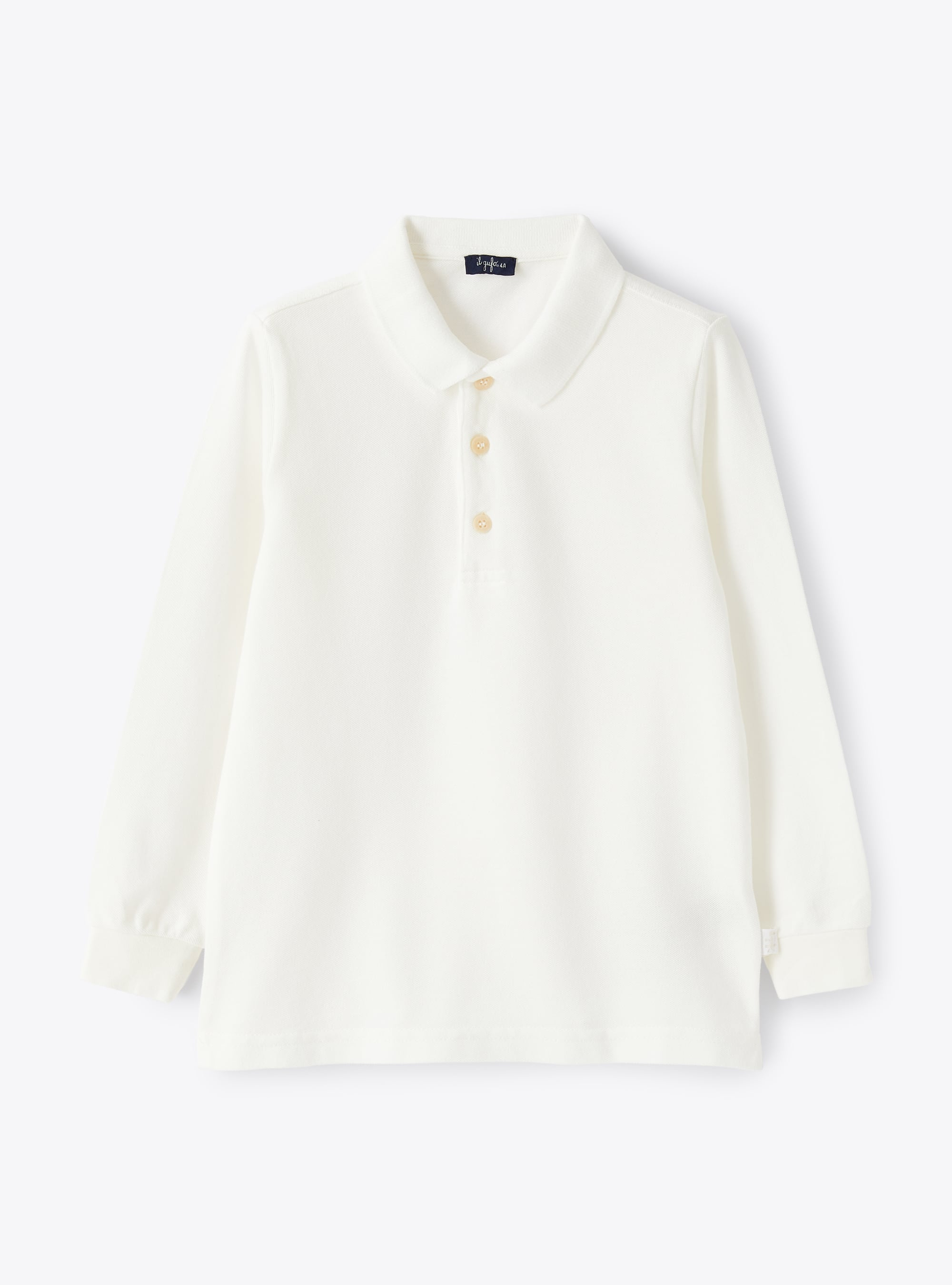 Poloshirt aus Baumwollpikee weiß - T-shirts - Il Gufo