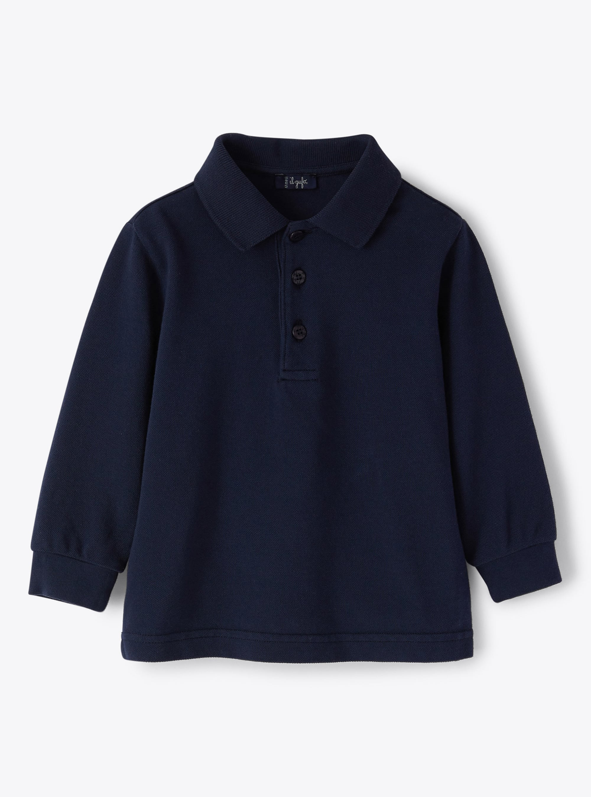 Poloshirt aus Baumwollpikee dunkelblau - T-shirts - Il Gufo