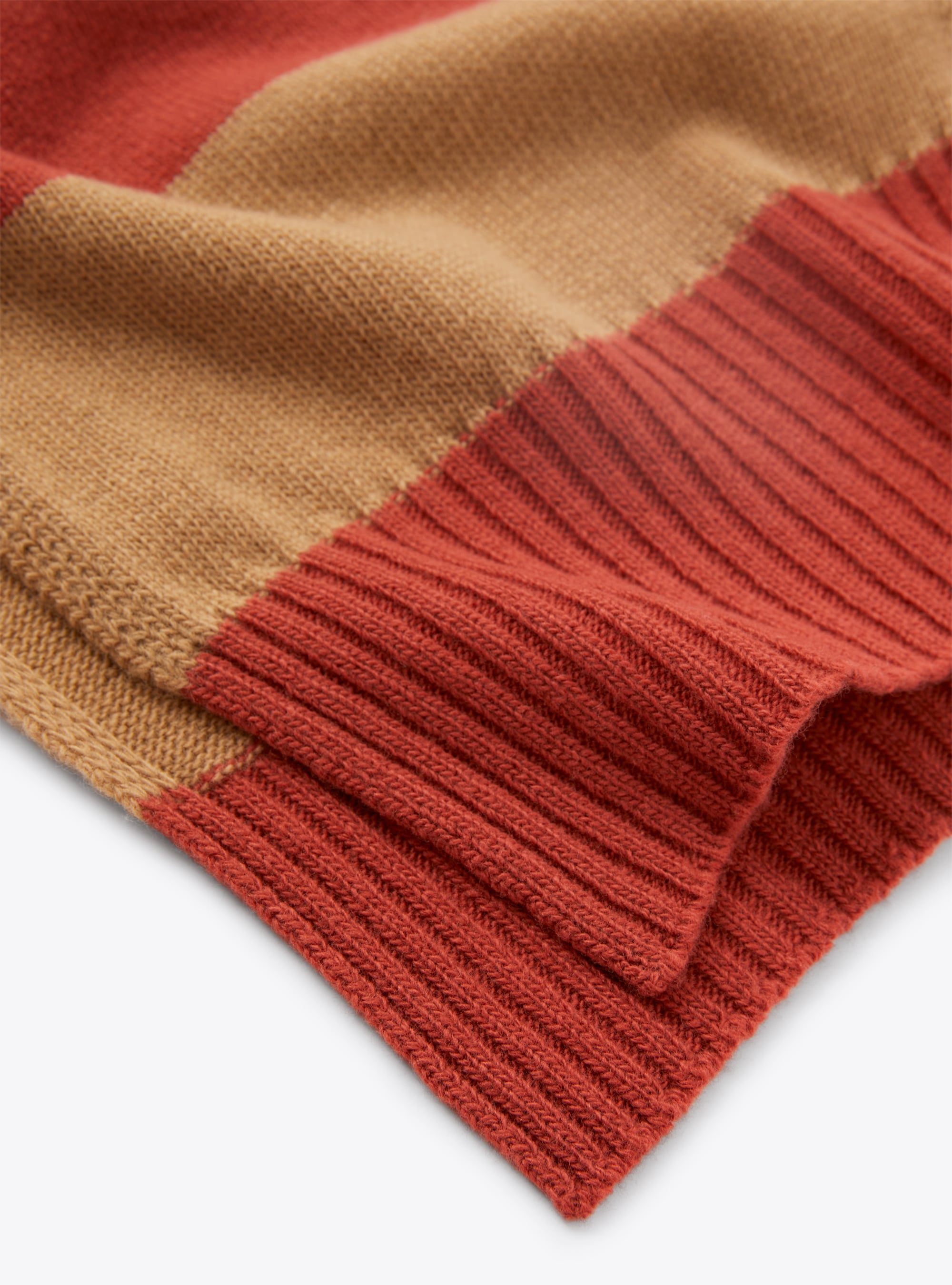 Striped merino scarf - Brown | Il Gufo