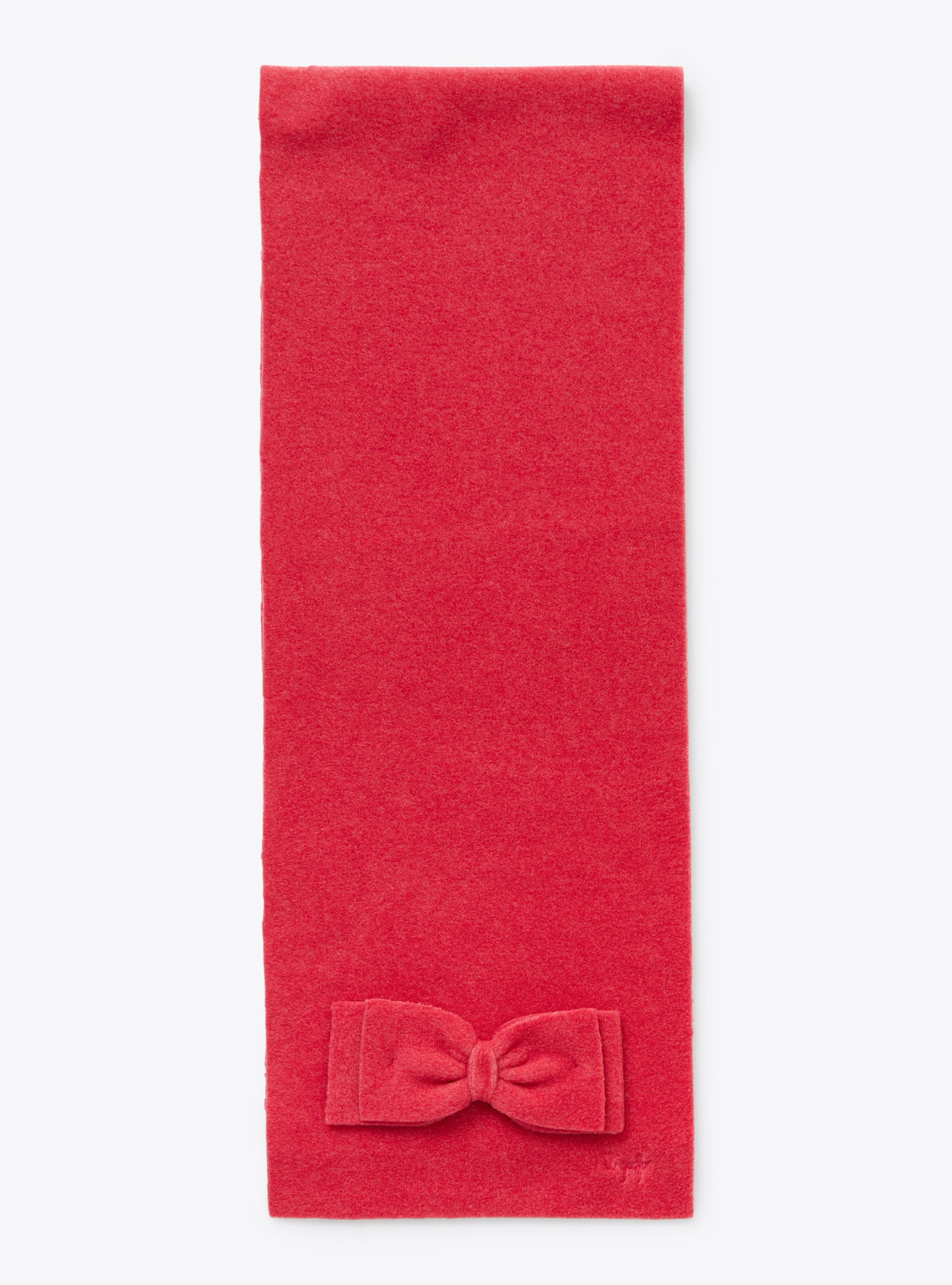 Fuchsia-pink fleece scarf with bow detail - Accessories - Il Gufo