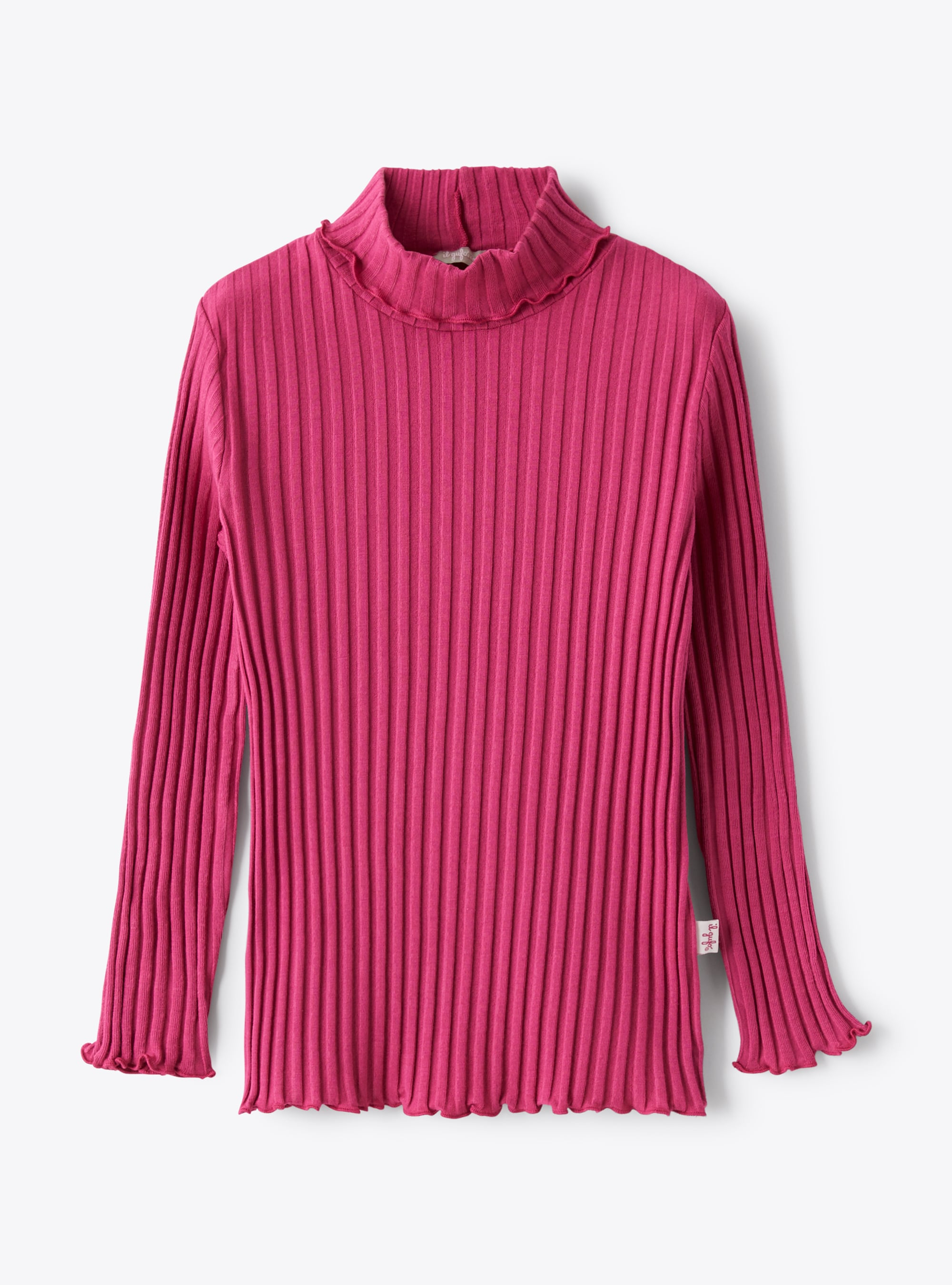Pink ribbed jersey turtleneck - T-shirts - Il Gufo