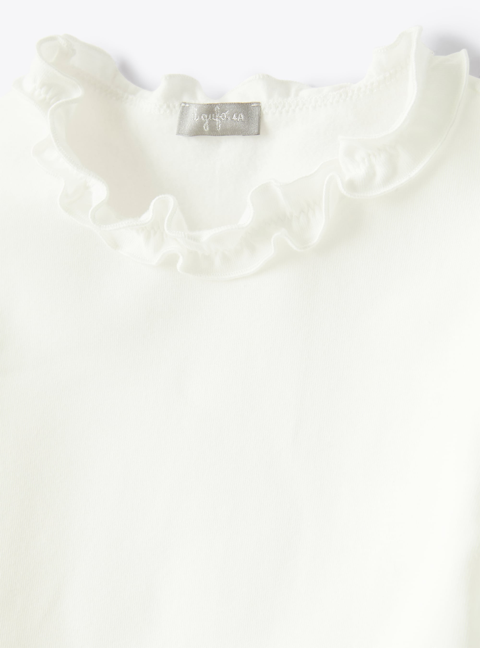 Milchweißes T-Shirt mit Rüschen - Weiss | Il Gufo