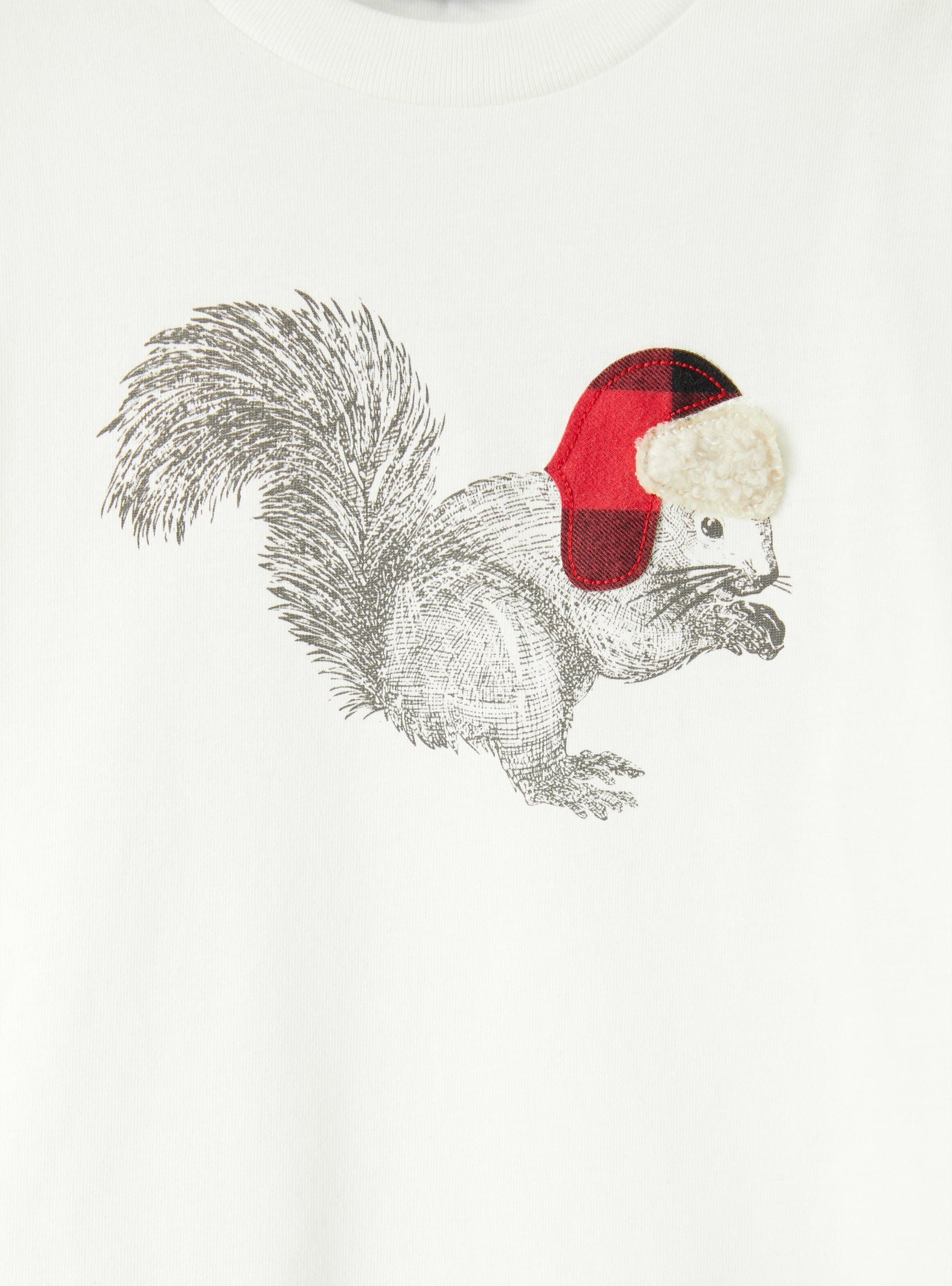 T-shirt with squirrel print - White | Il Gufo