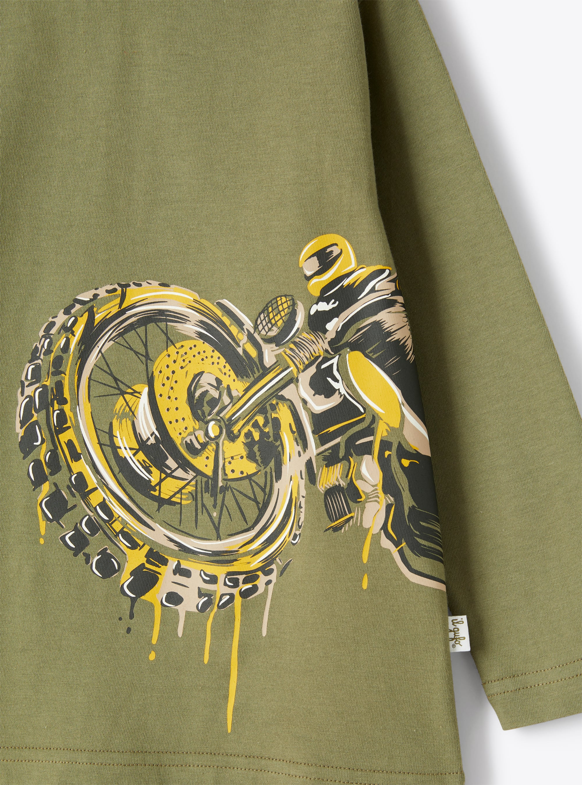T-shirt avec imprimé motard - Vert | Il Gufo
