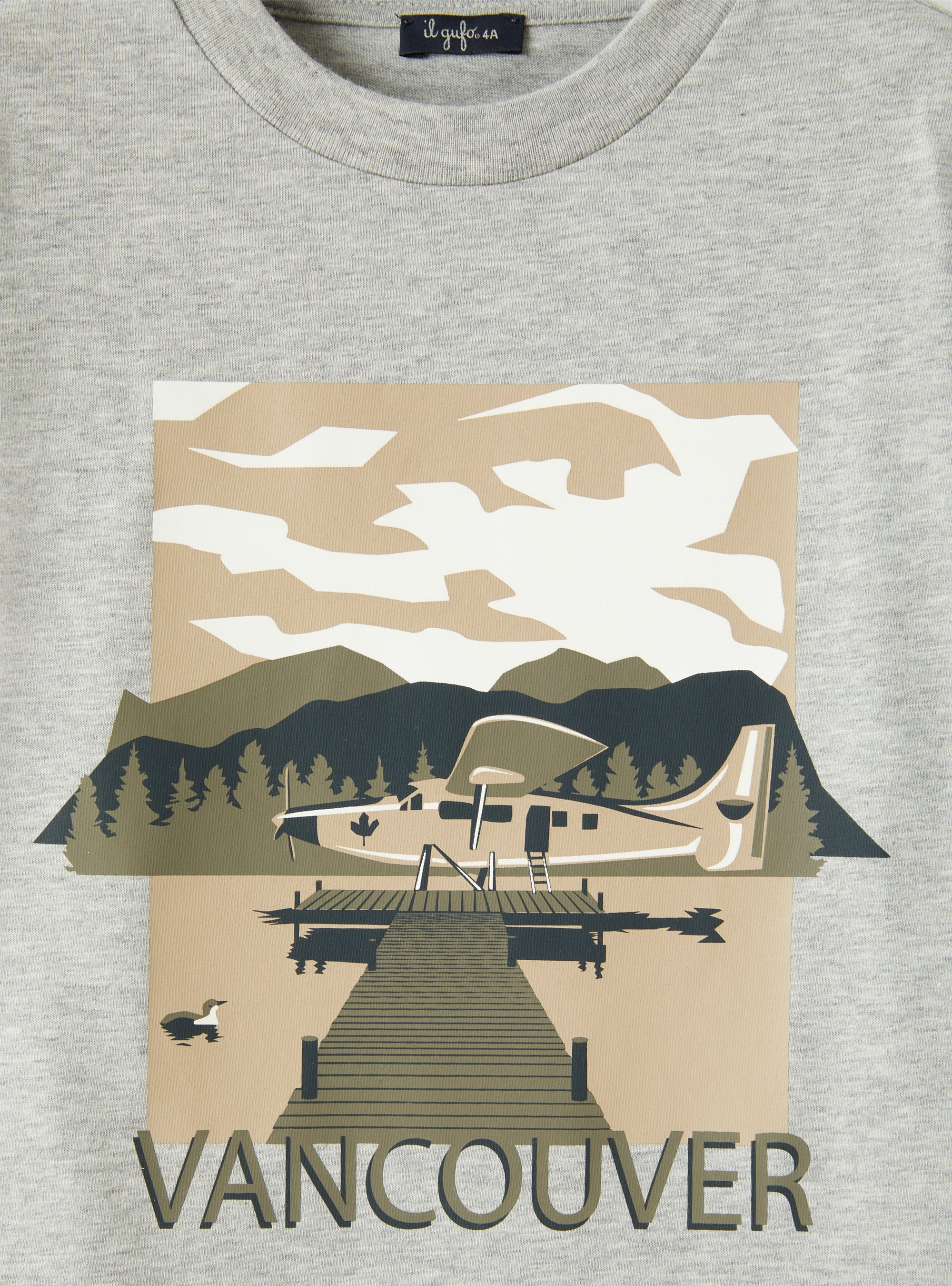 T-shirt with Vancouver print - Grey | Il Gufo