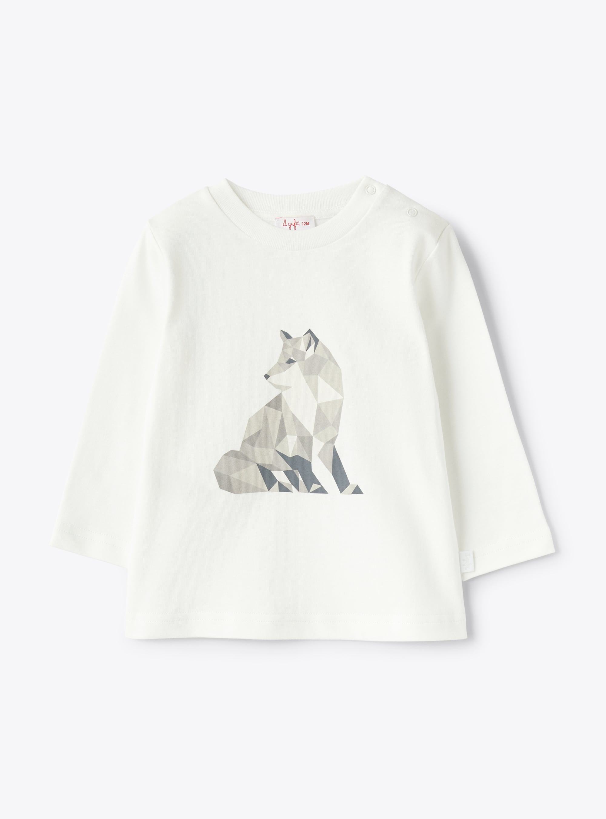 Baby boy’s T-shirt with wolf print detail - T-shirts - Il Gufo