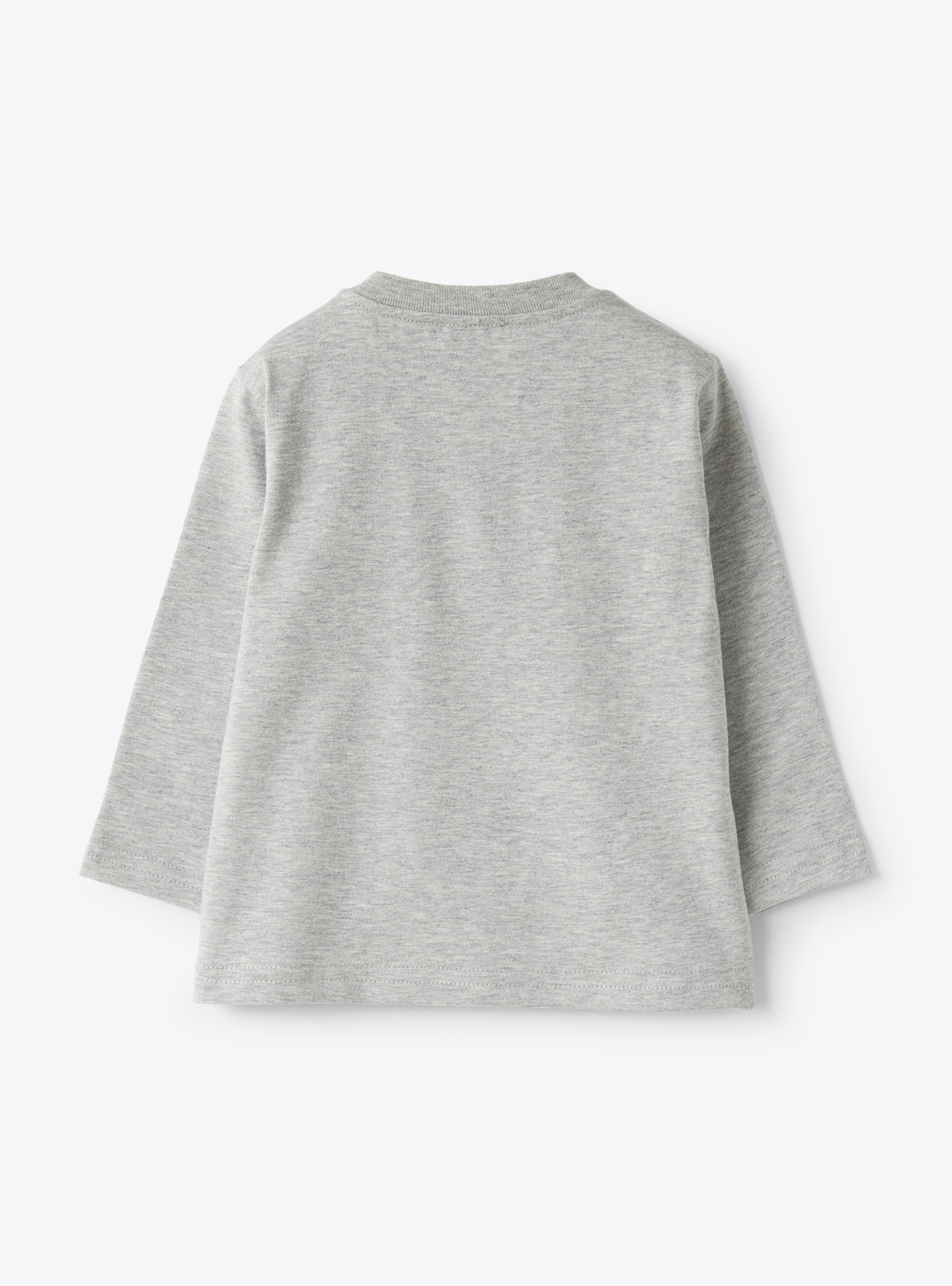 Baby boy’s T-shirt with fox print detail - Grey | Il Gufo