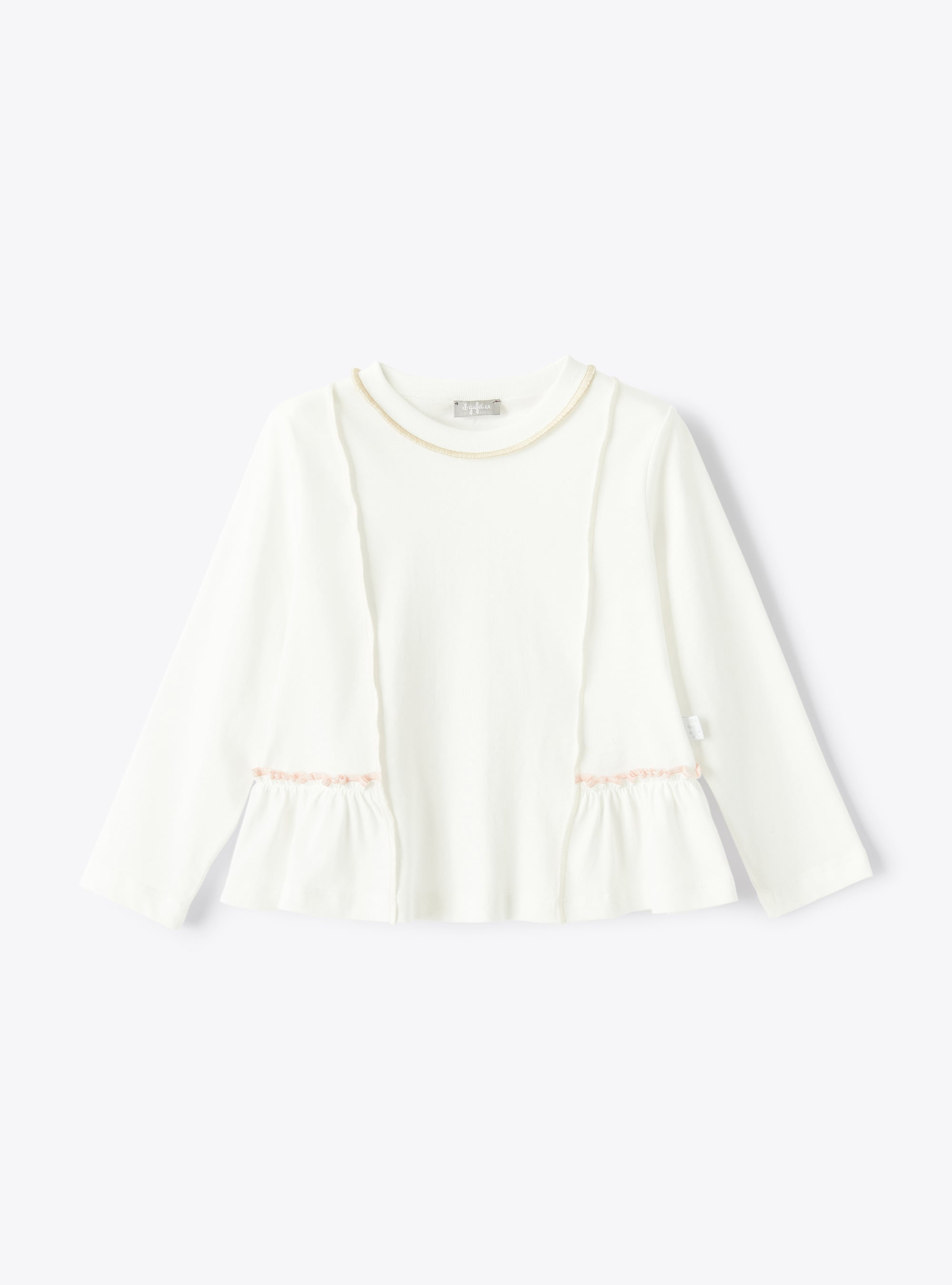 Long-sleeve T-shirt with contrasting trim - White | Il Gufo