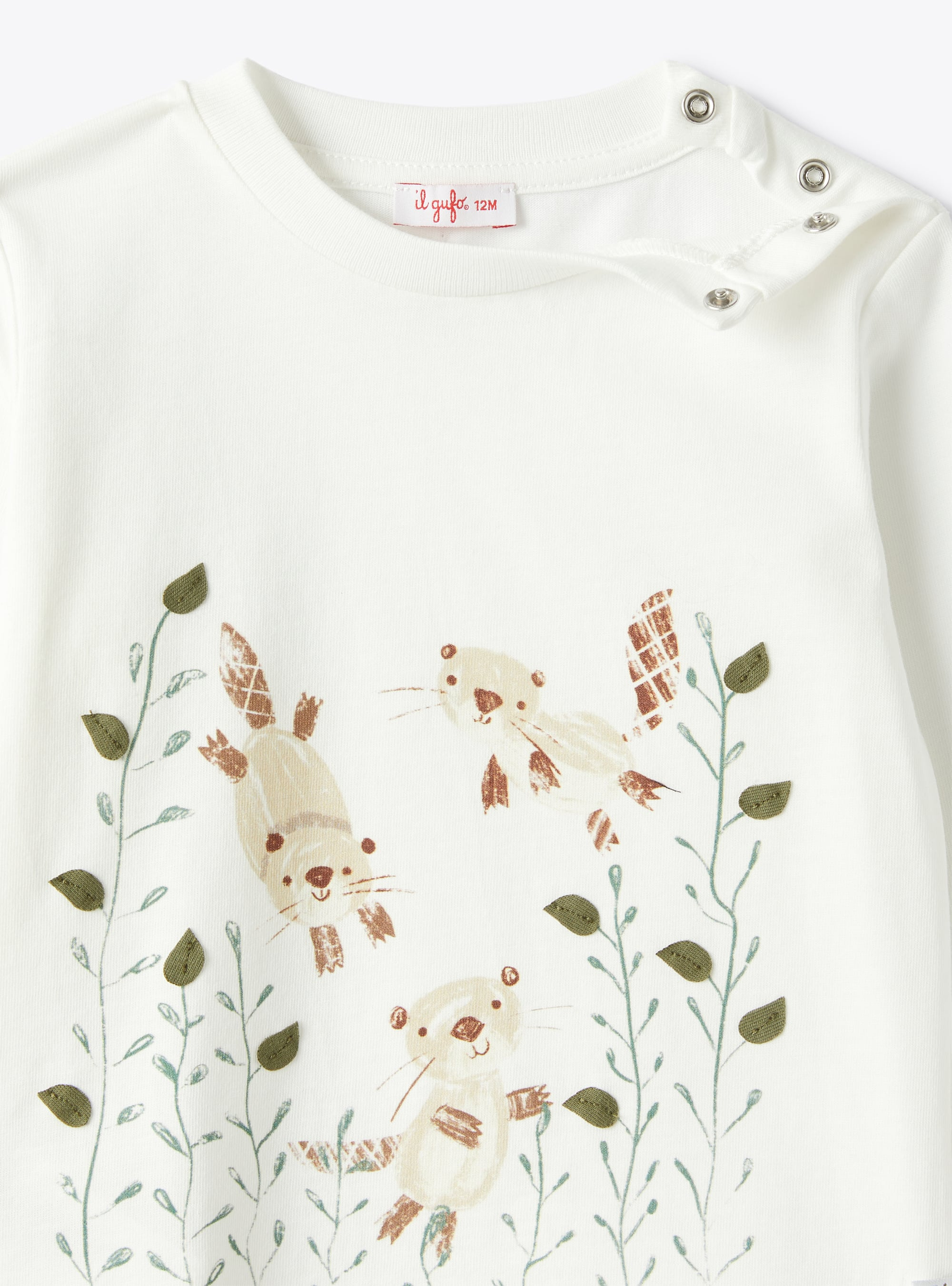 Baby-T-Shirt für Jungen Eichhörnchen-Print - Weiss | Il Gufo