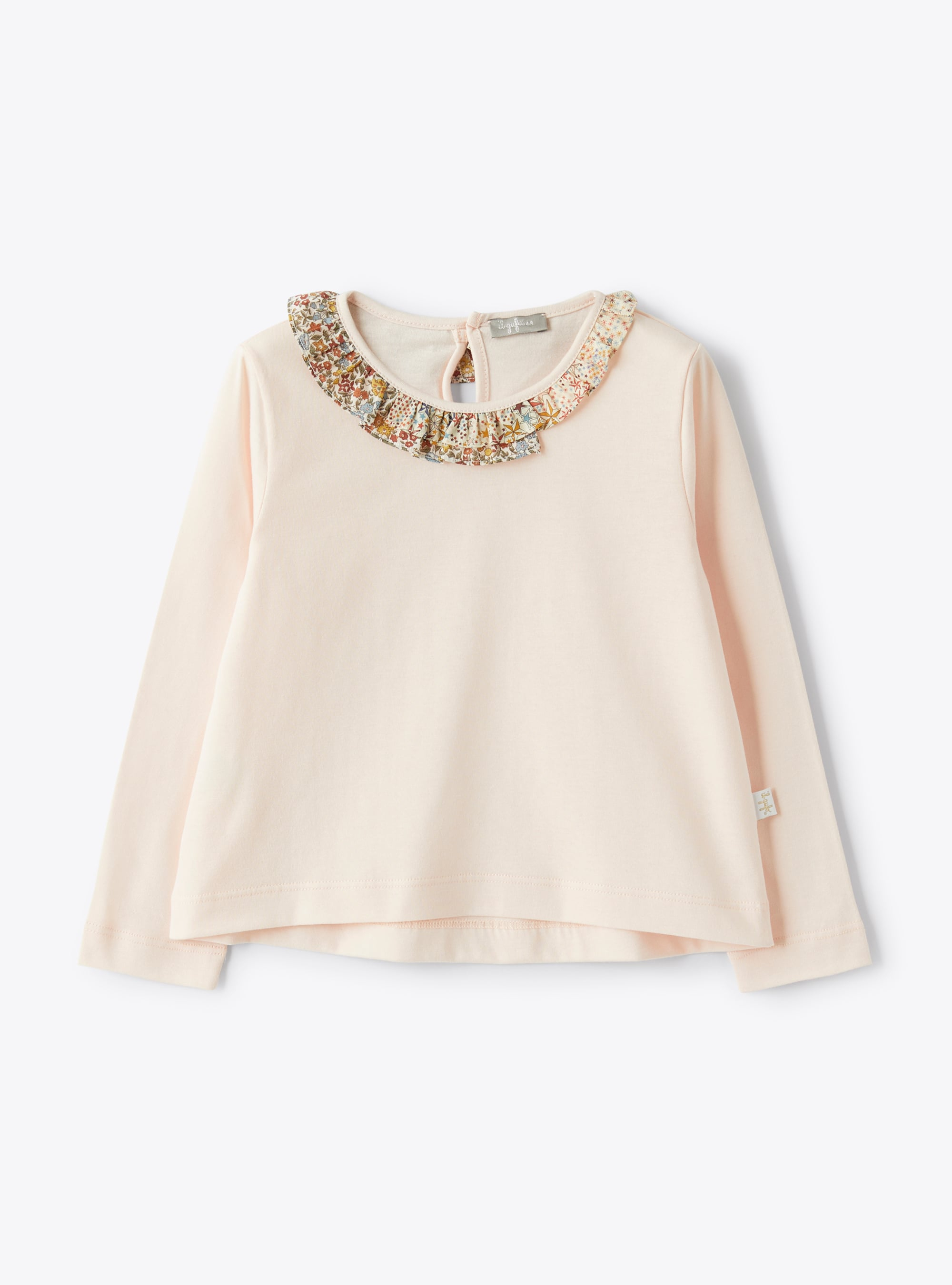 Long-sleeve T-shirt with pink ruffle detail - T-shirts - Il Gufo
