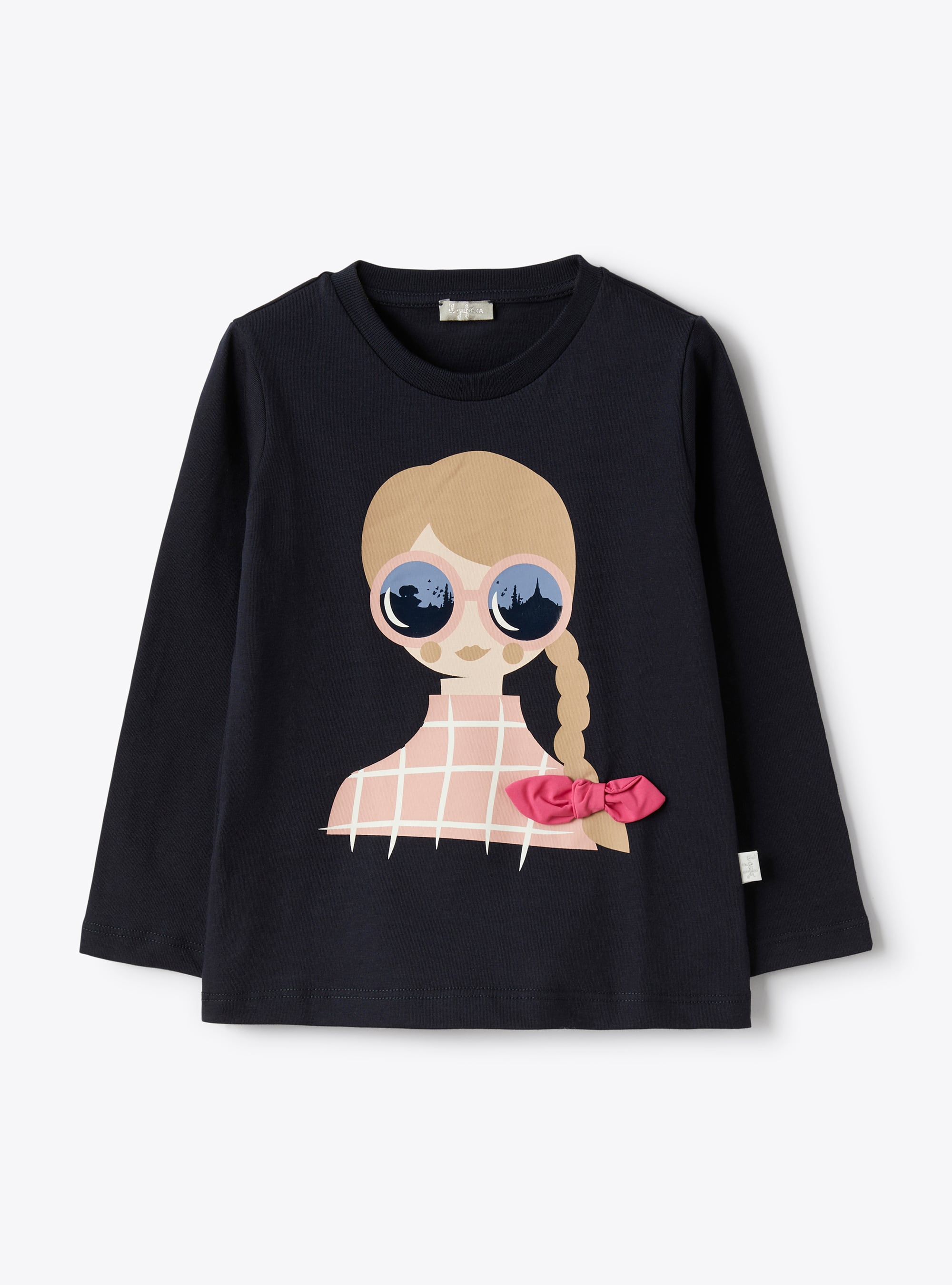 Long-sleeve T-shirt with print of little girl - T-shirts - Il Gufo