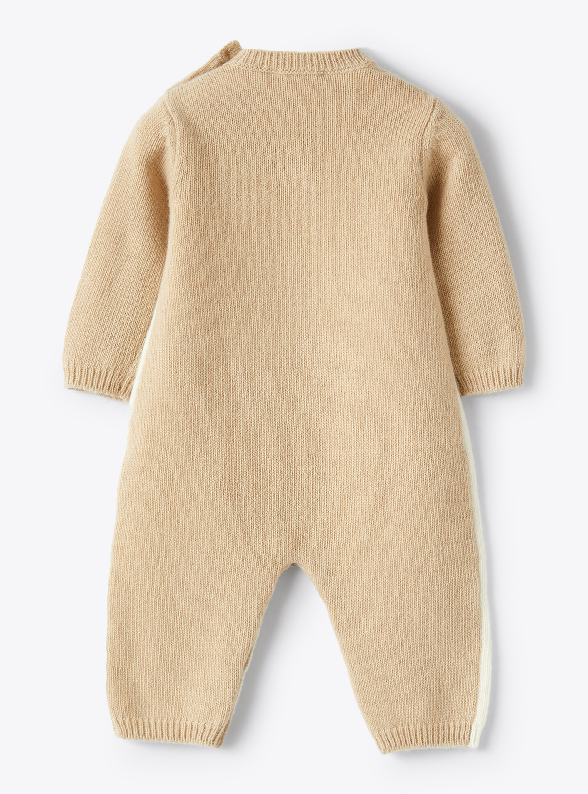Tricot-knit babysuit with teddy bear motif - White | Il Gufo
