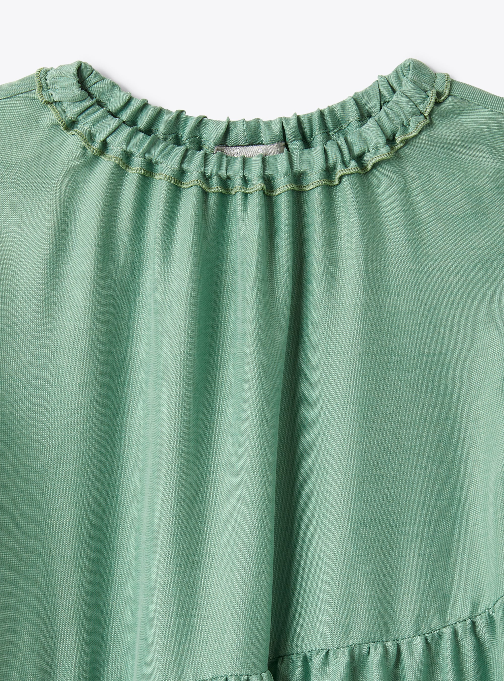 Tiered dress in green cupro - Green | Il Gufo