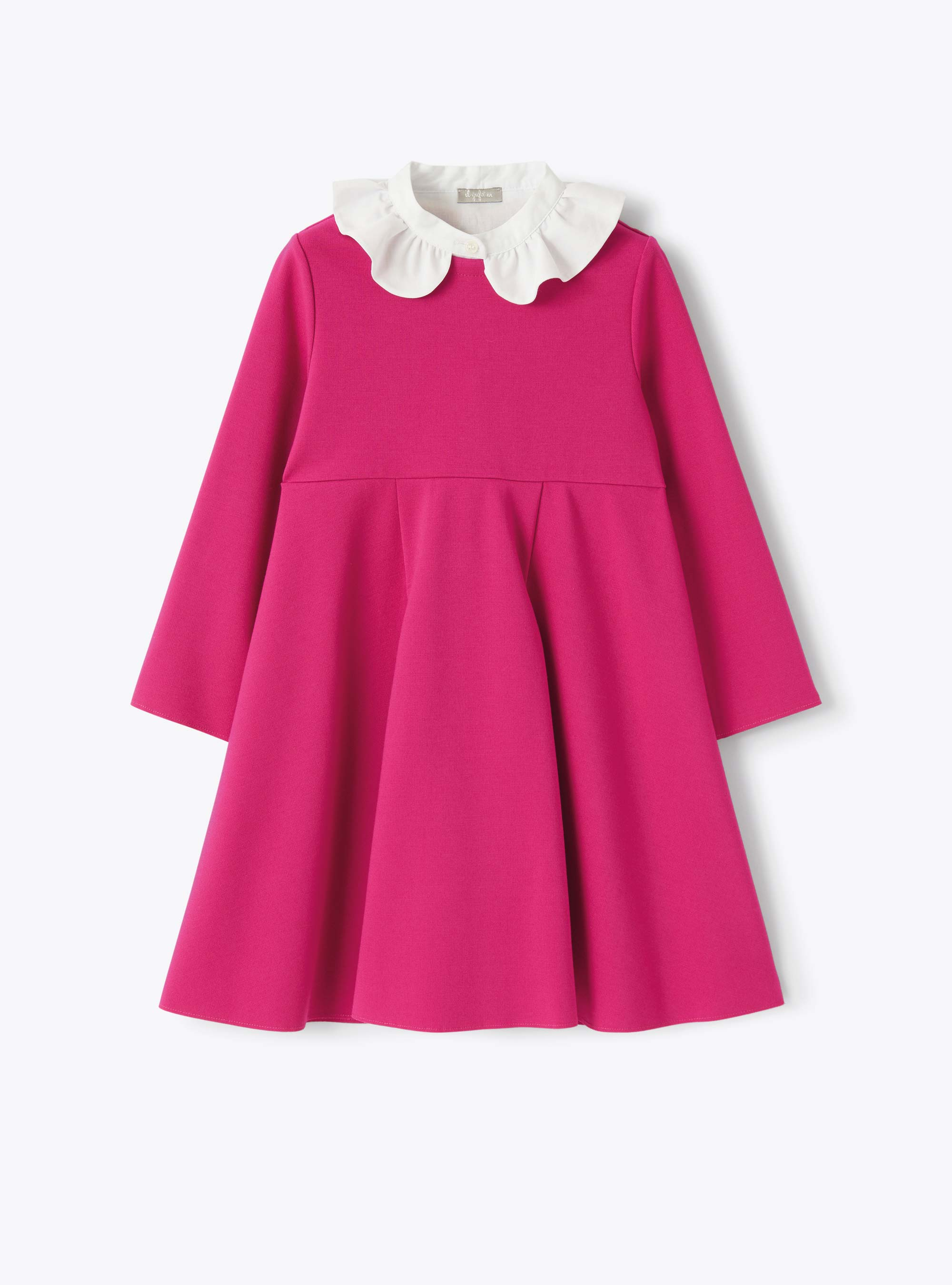Dress in fuchsia-pink Milano-stitch fabric - Fuchsia | Il Gufo