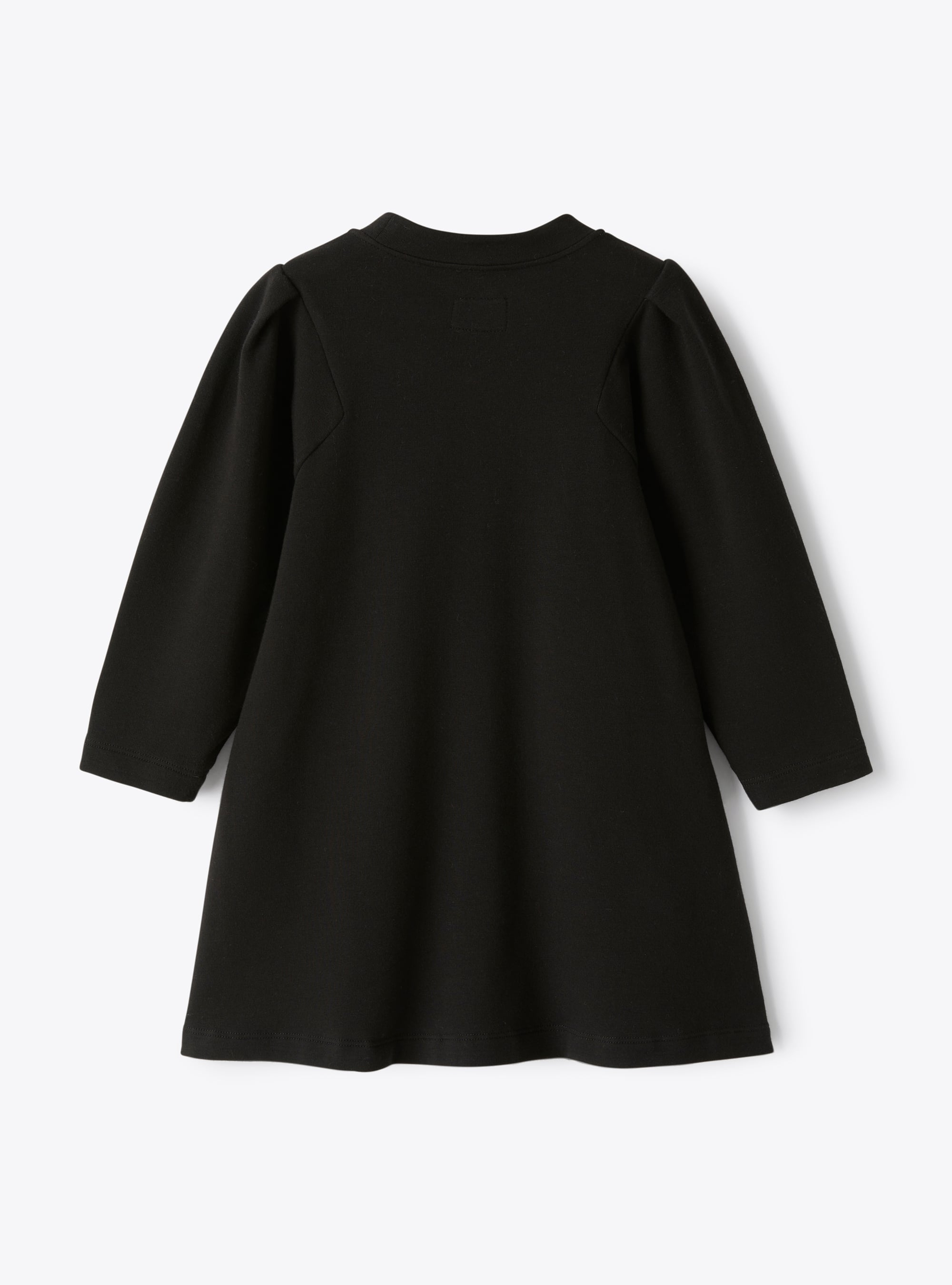 Dress in stretch fleece with floral print design - Black | Il Gufo