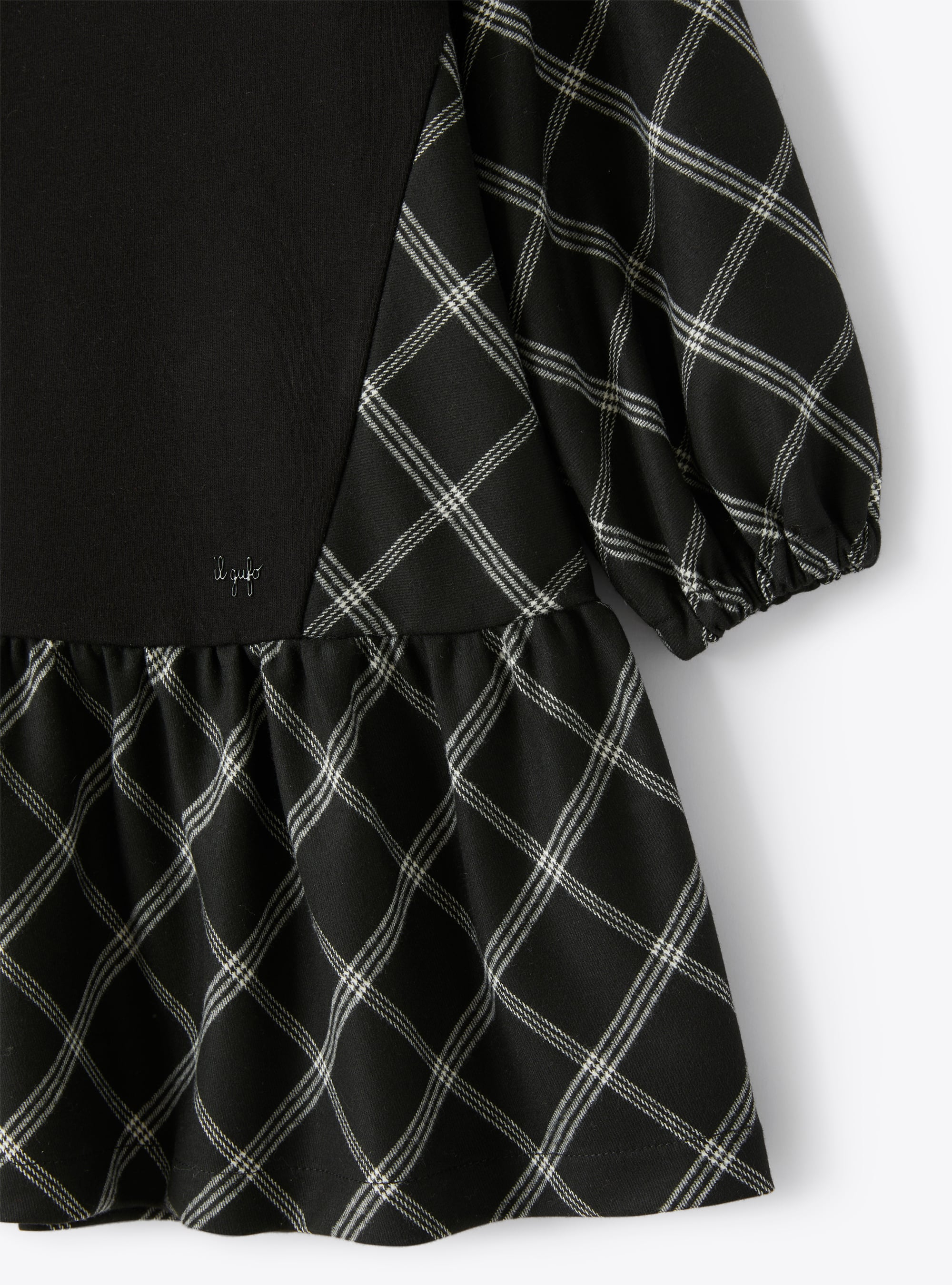 Fleece dress with a technowool detail - Black | Il Gufo