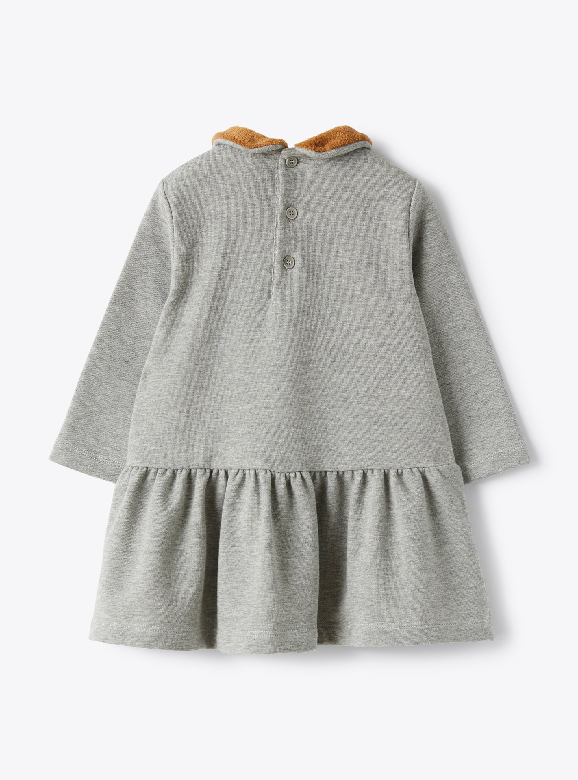 Baby girl’s dress in grey fleece - Grey | Il Gufo