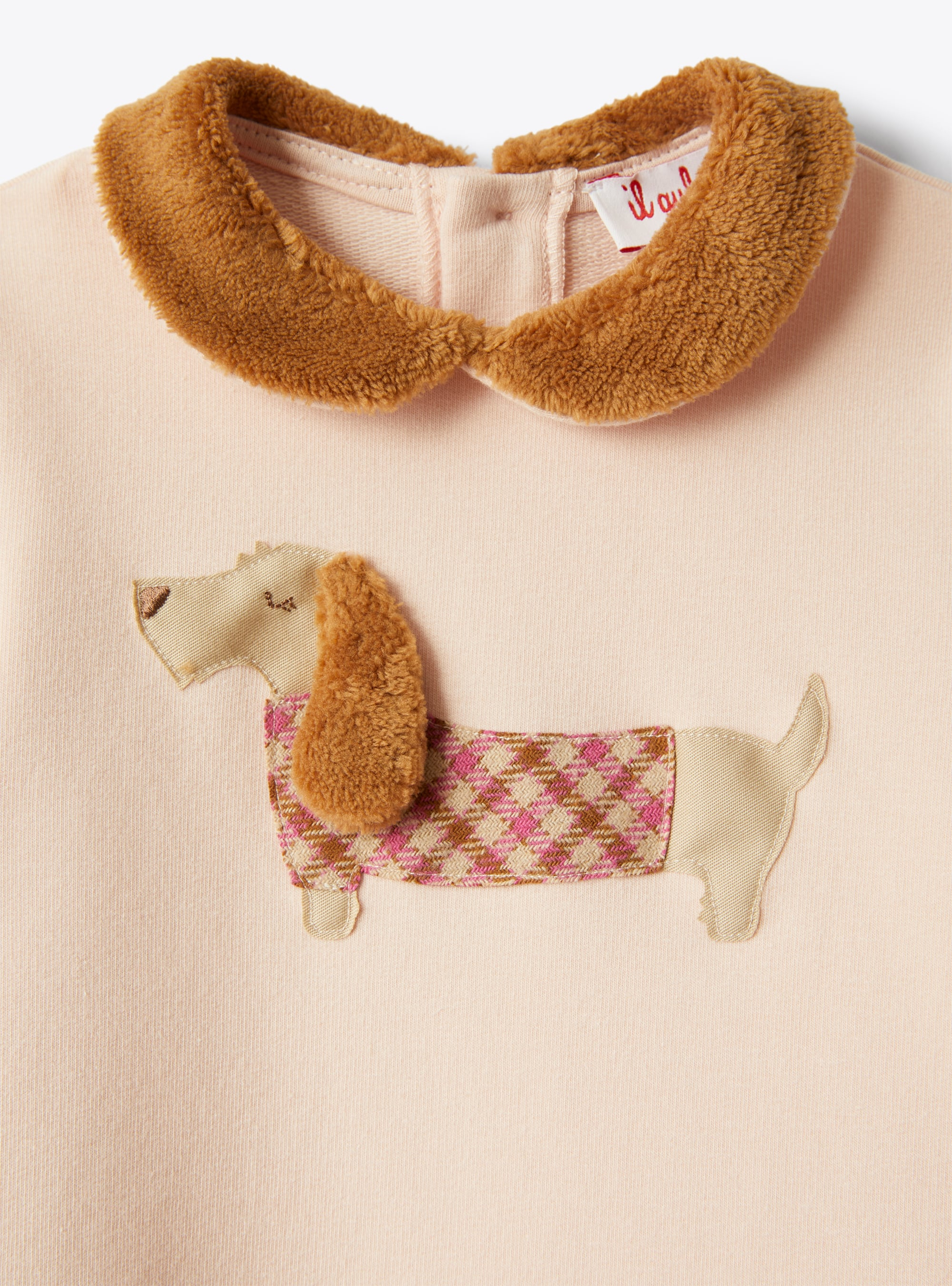 Baby girl’s dress in pink fleece - Pink | Il Gufo