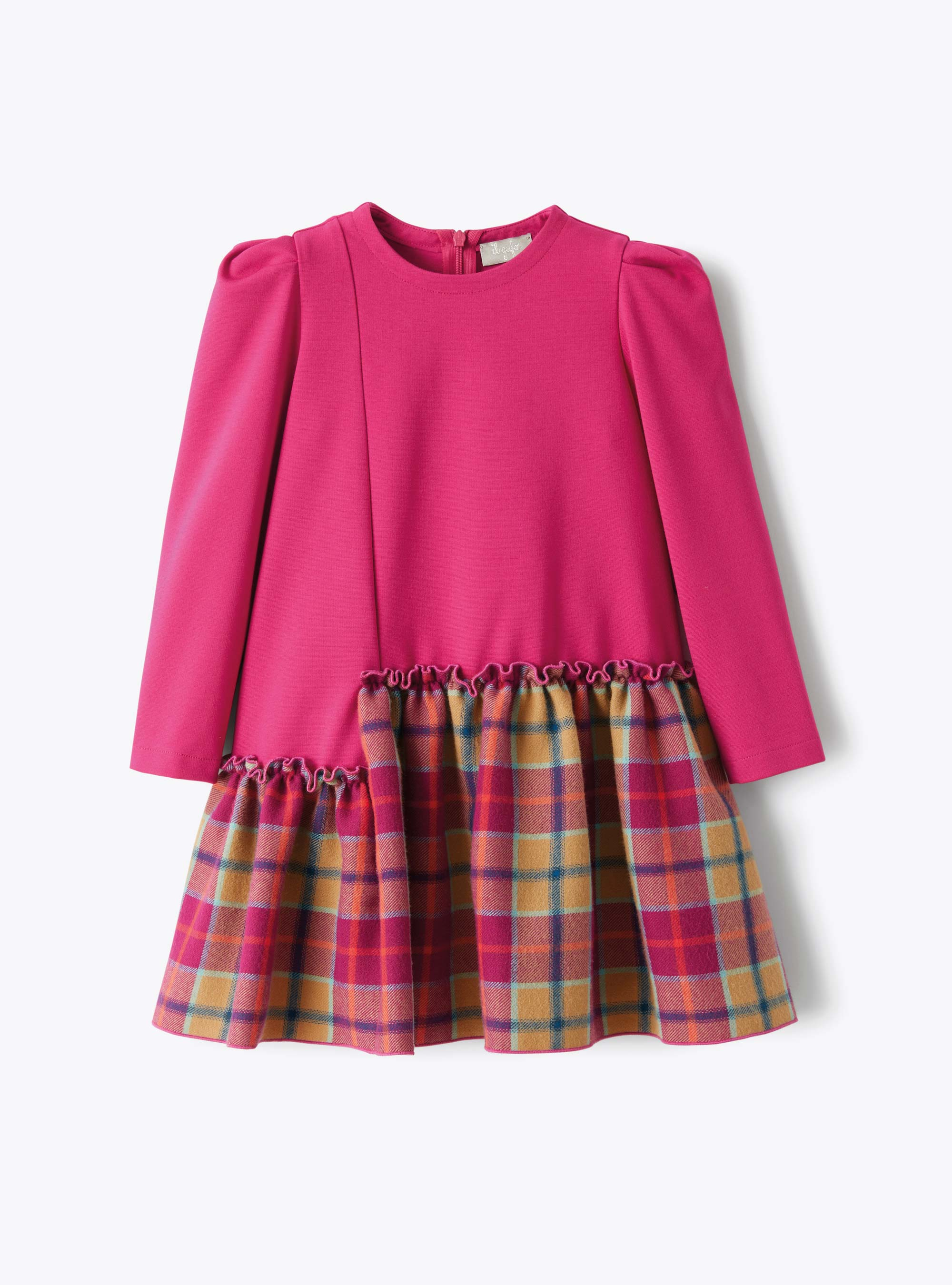 Dress with check-patterned flounce - Dresses - Il Gufo