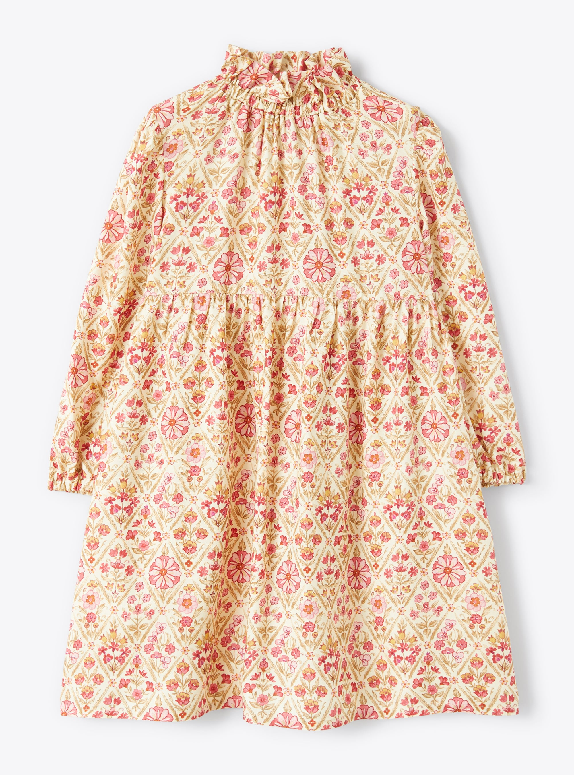 Dress in floral-printed viscose - Yellow | Il Gufo