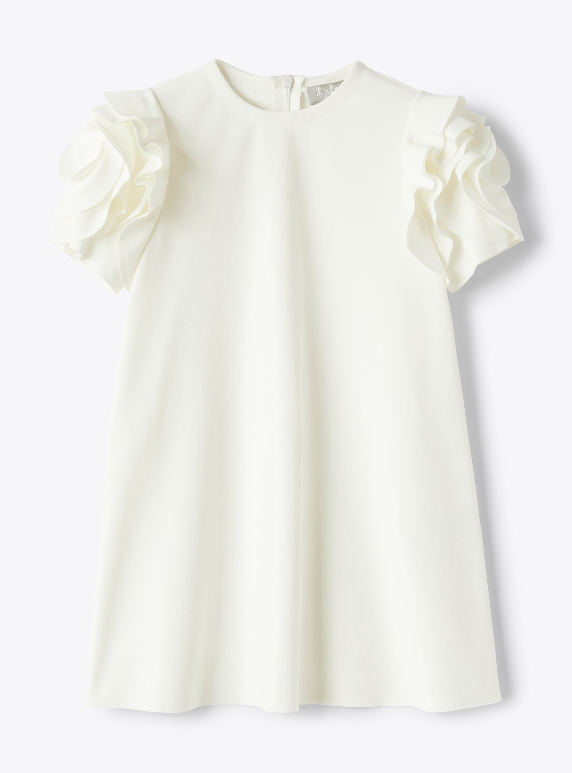 Dress in Milano stitch with ruffle detailing - Dresses - Il Gufo