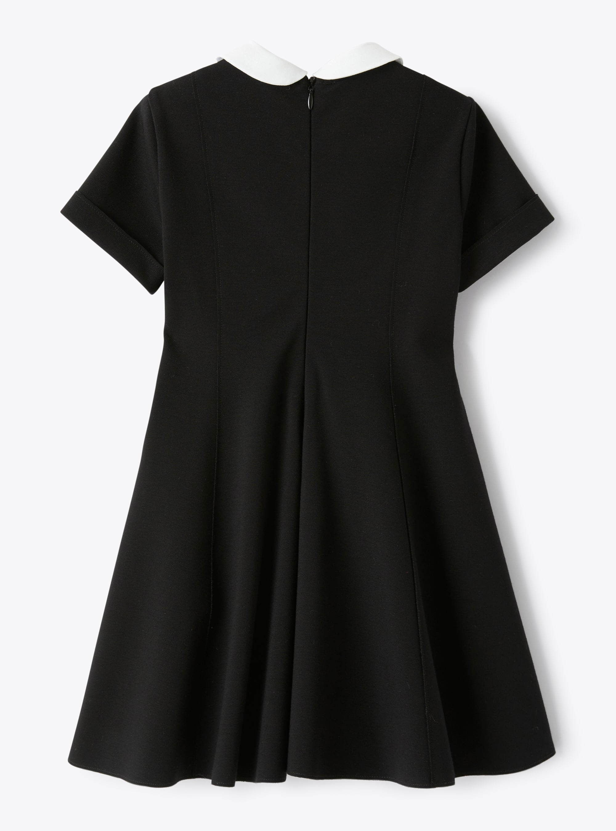 Dress in Milano stitch with collar - Black | Il Gufo