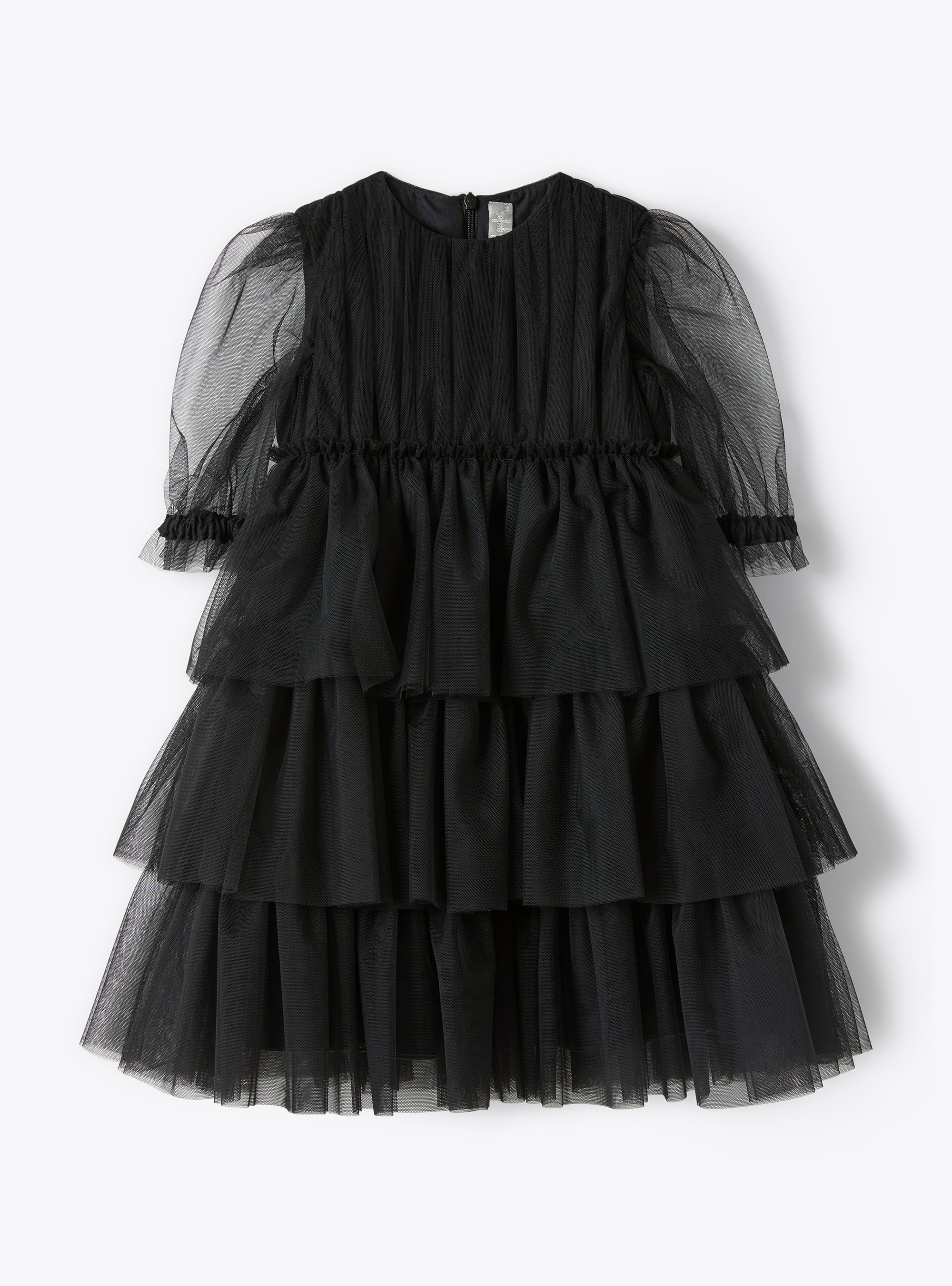 Tiered dress in black tulle - Dresses - Il Gufo