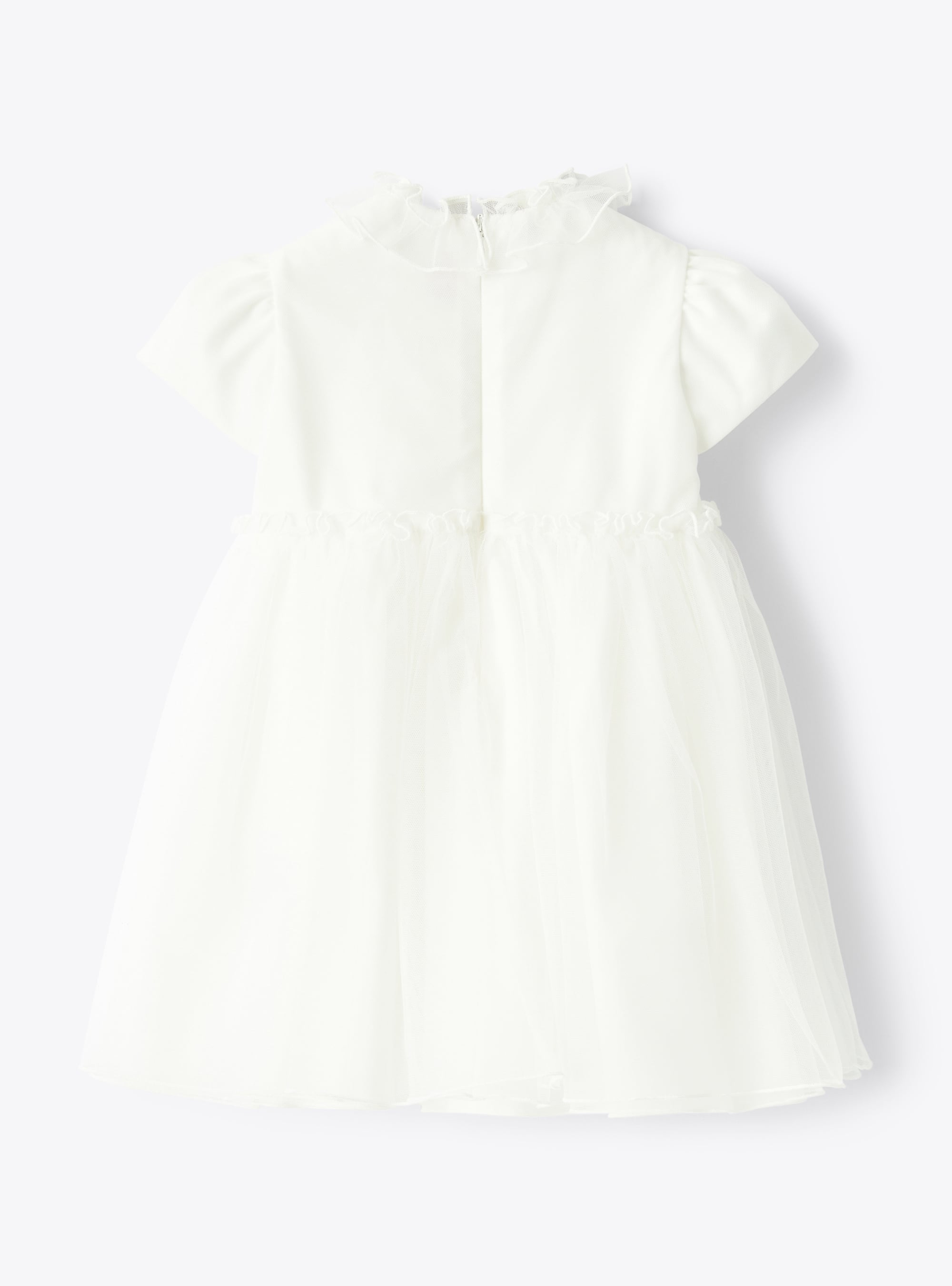 Baby girl’s dress in tulle - White | Il Gufo
