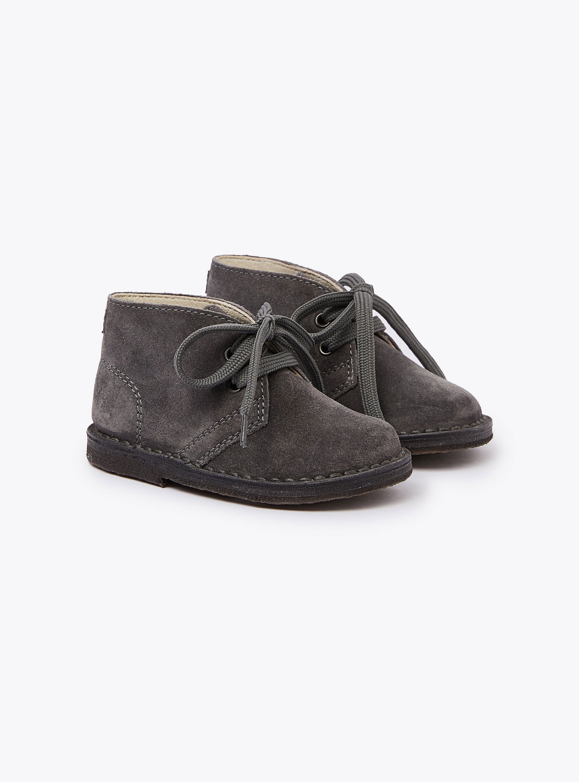Charcoal grey suede baby shoes - Shoes - Il Gufo
