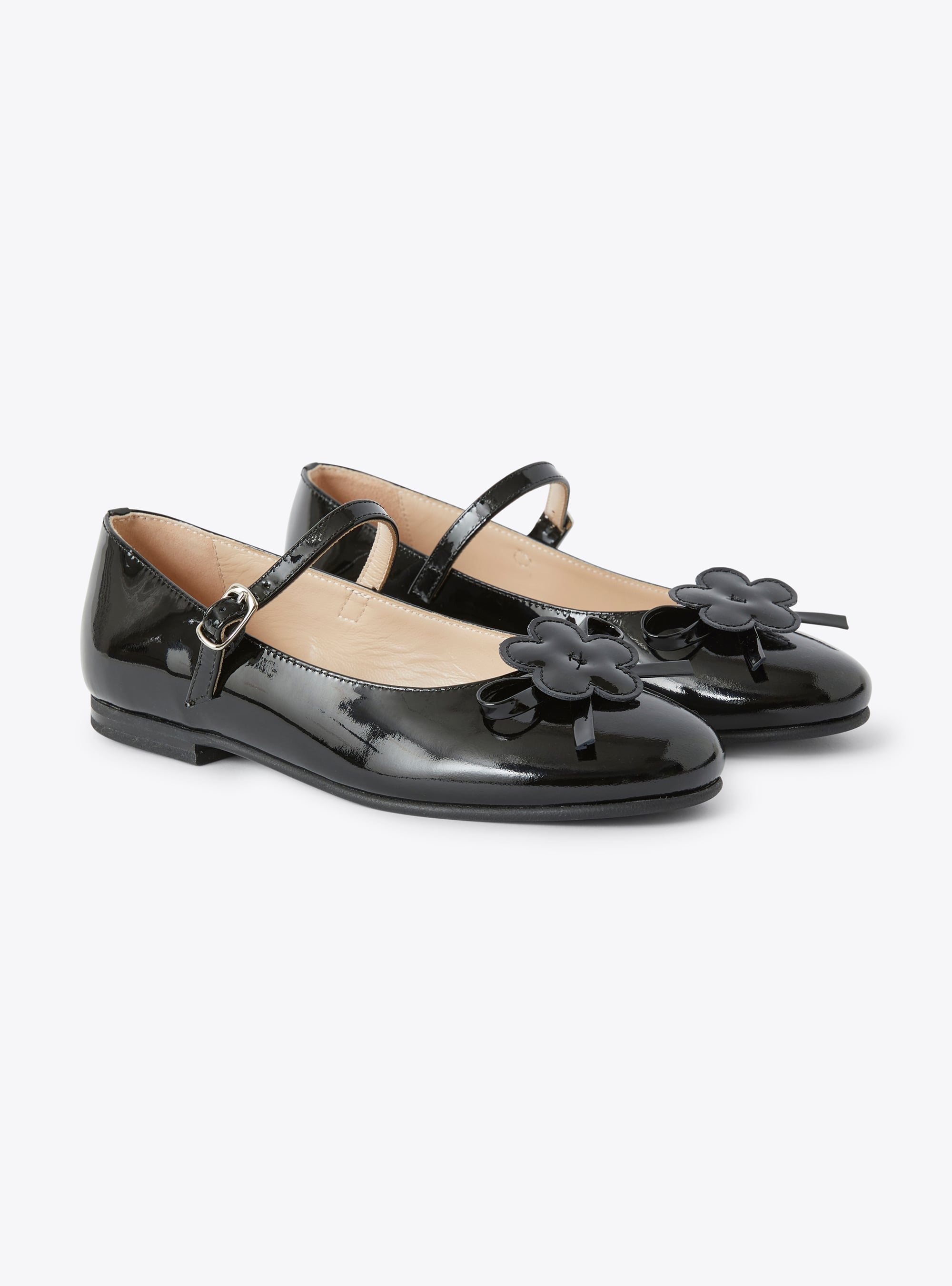 Patent-leather ballet flat with flower detail - Shoes - Il Gufo
