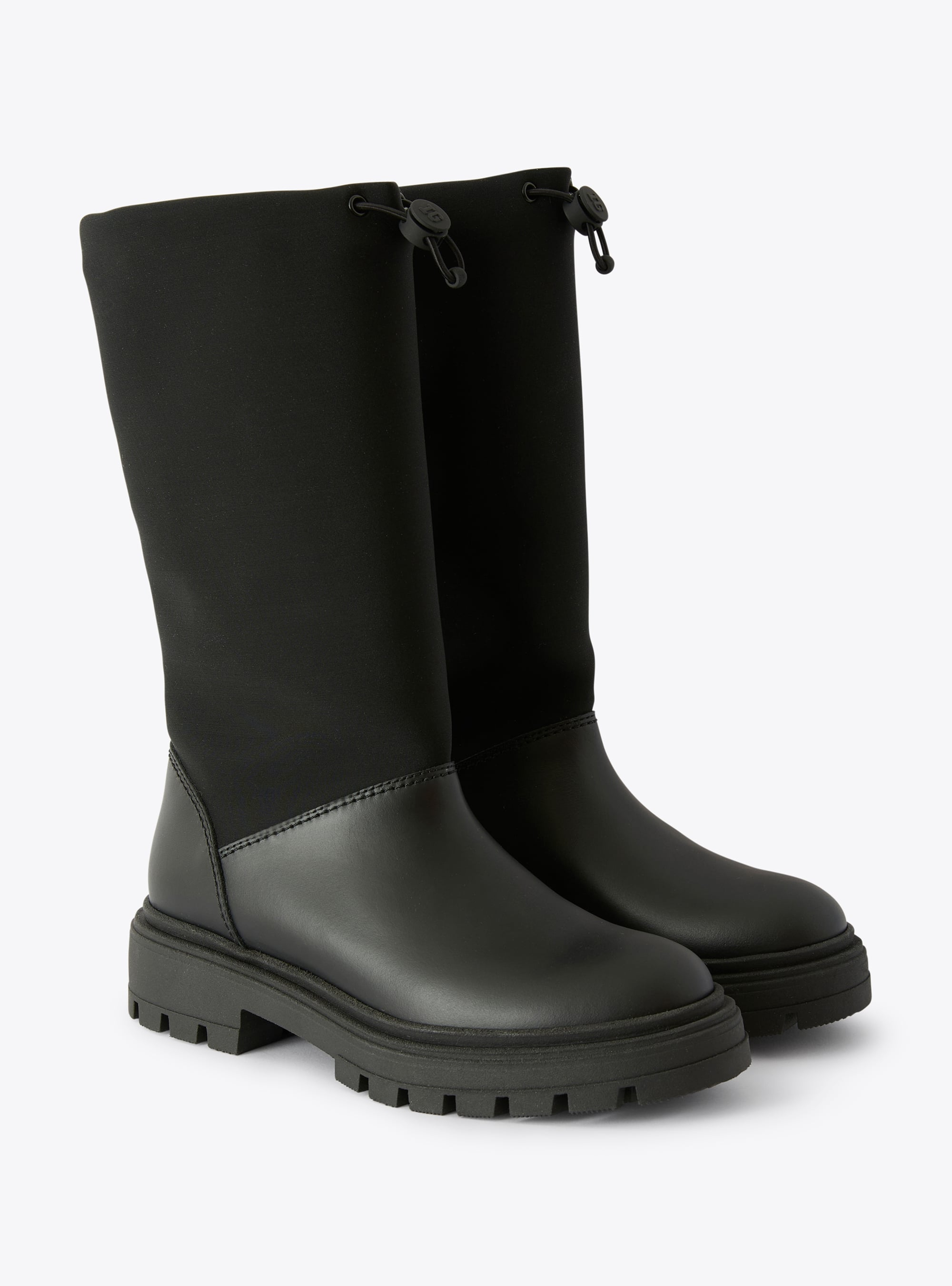 Black boot in two different materials - Black | Il Gufo