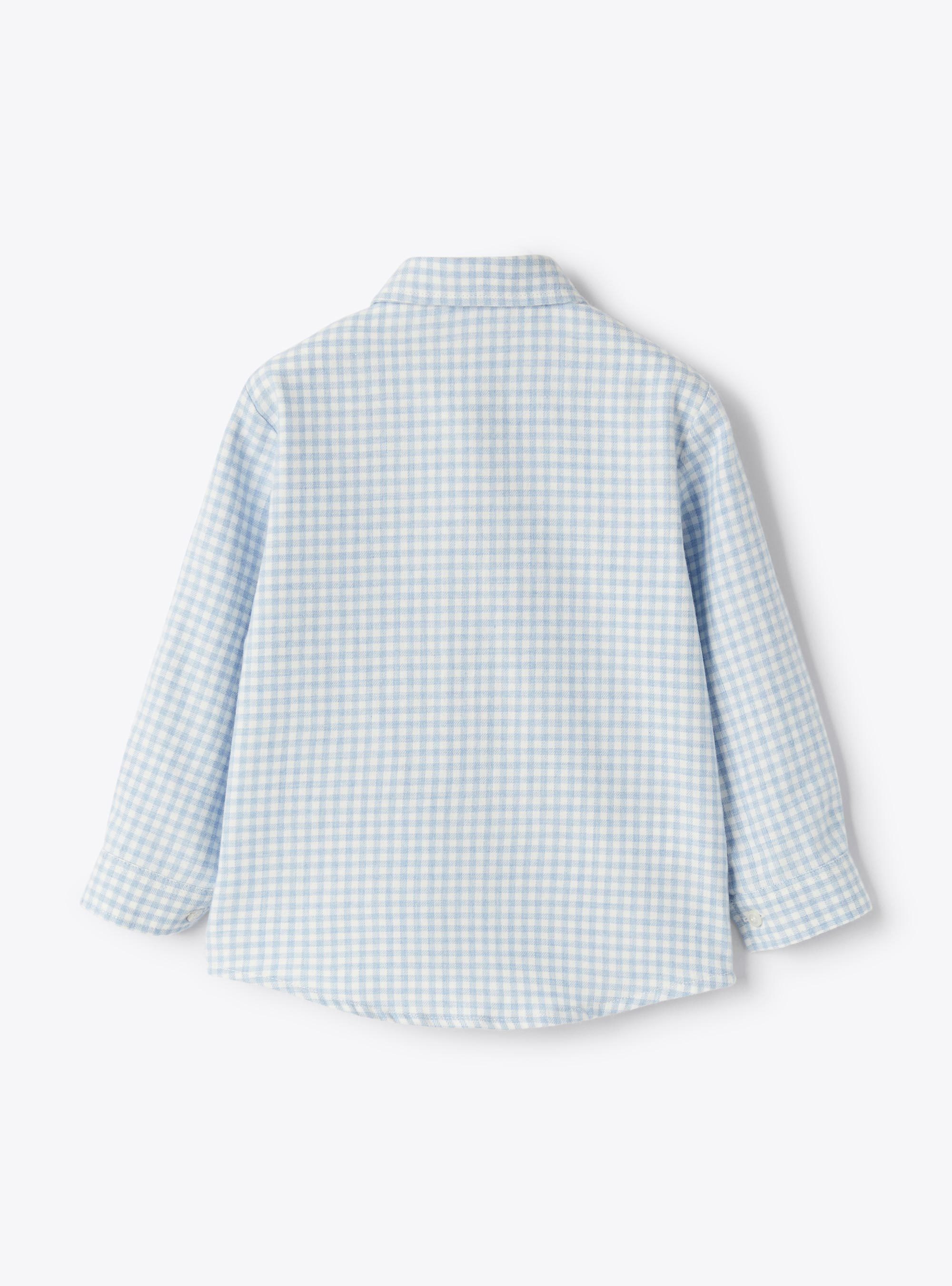 Flannel shirt with check pattern - Light blue | Il Gufo