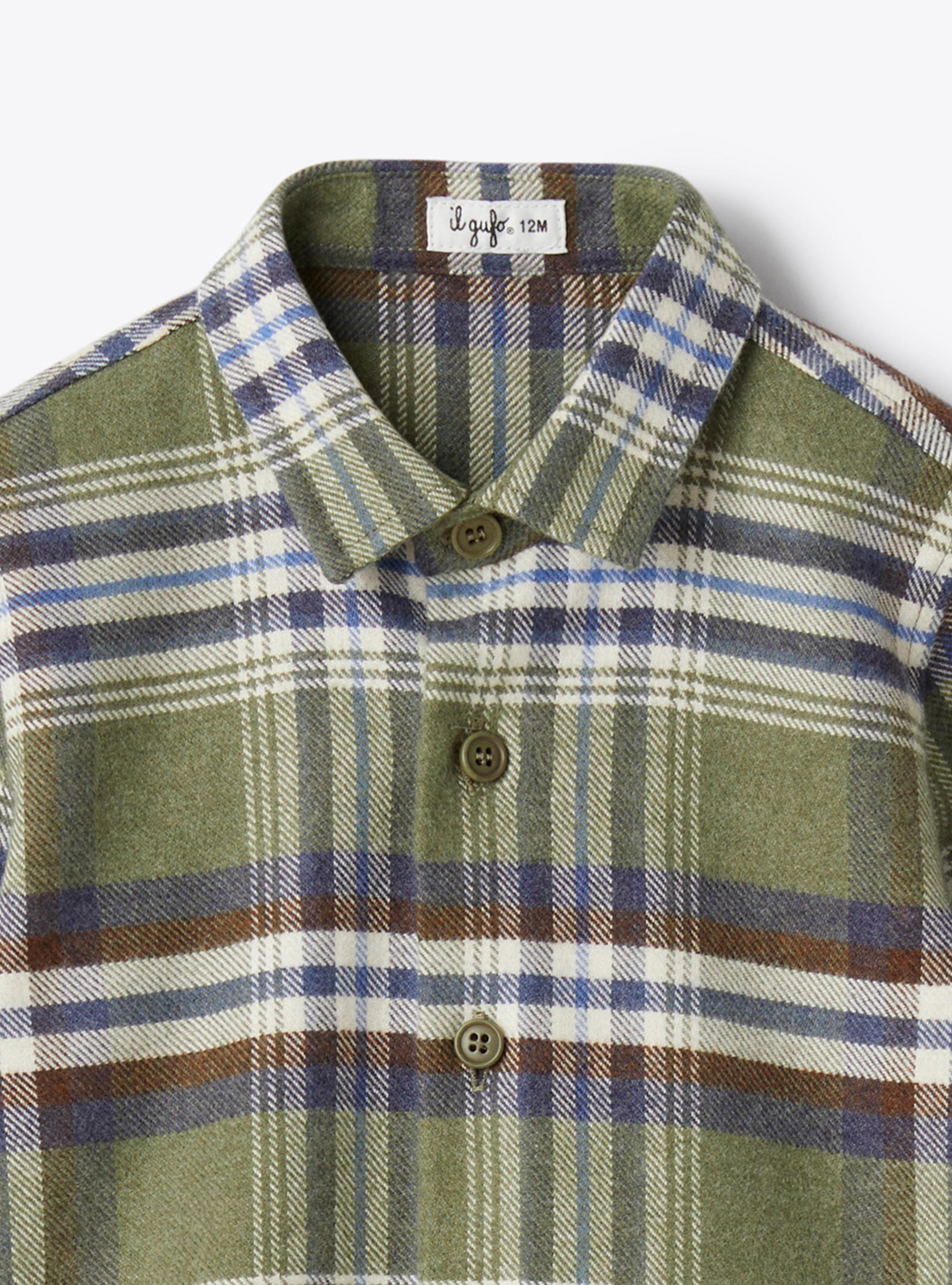 Check flannel shirt - Green | Il Gufo