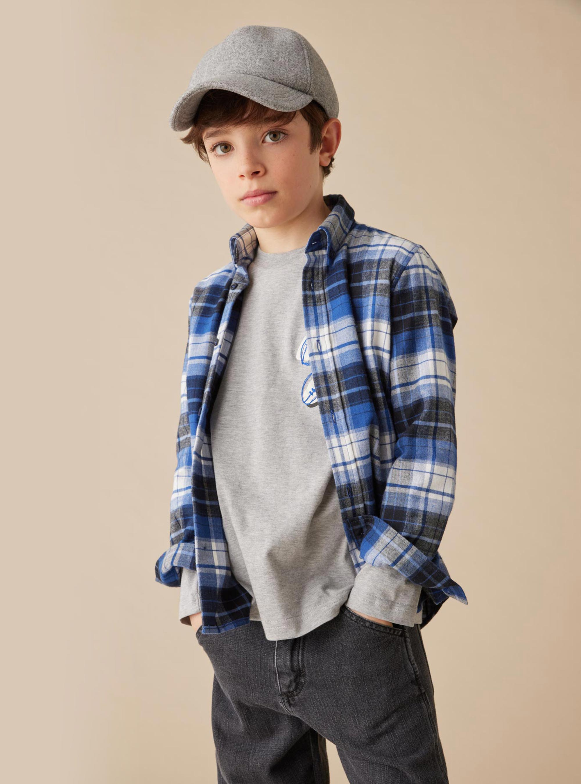 Cotton flannel shirt - Blue | Il Gufo