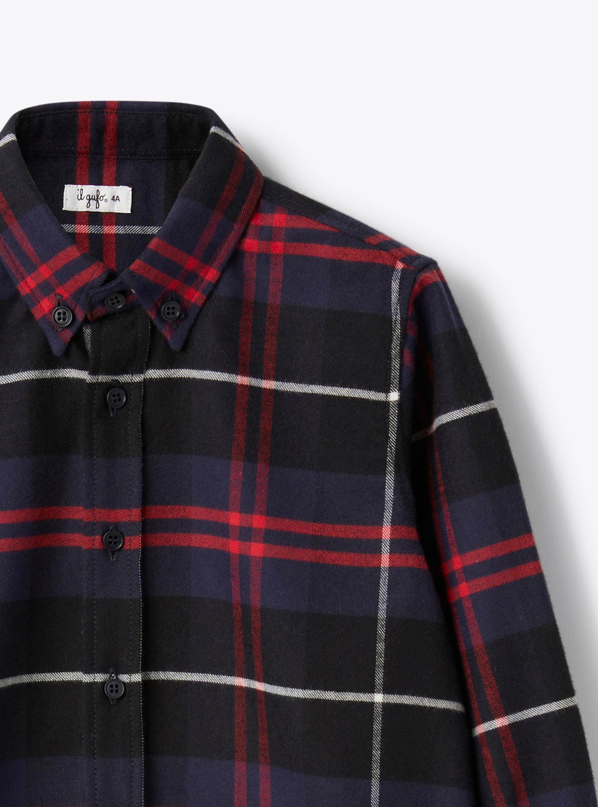 Cotton flannel shirt - Blue | Il Gufo