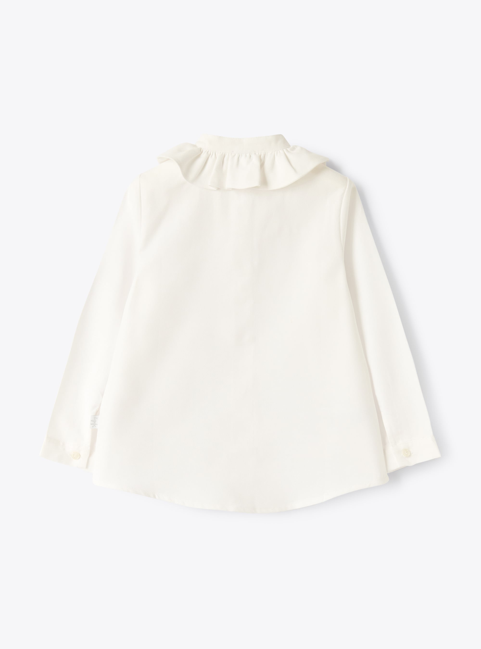 Shirt with ruffled collar - White | Il Gufo