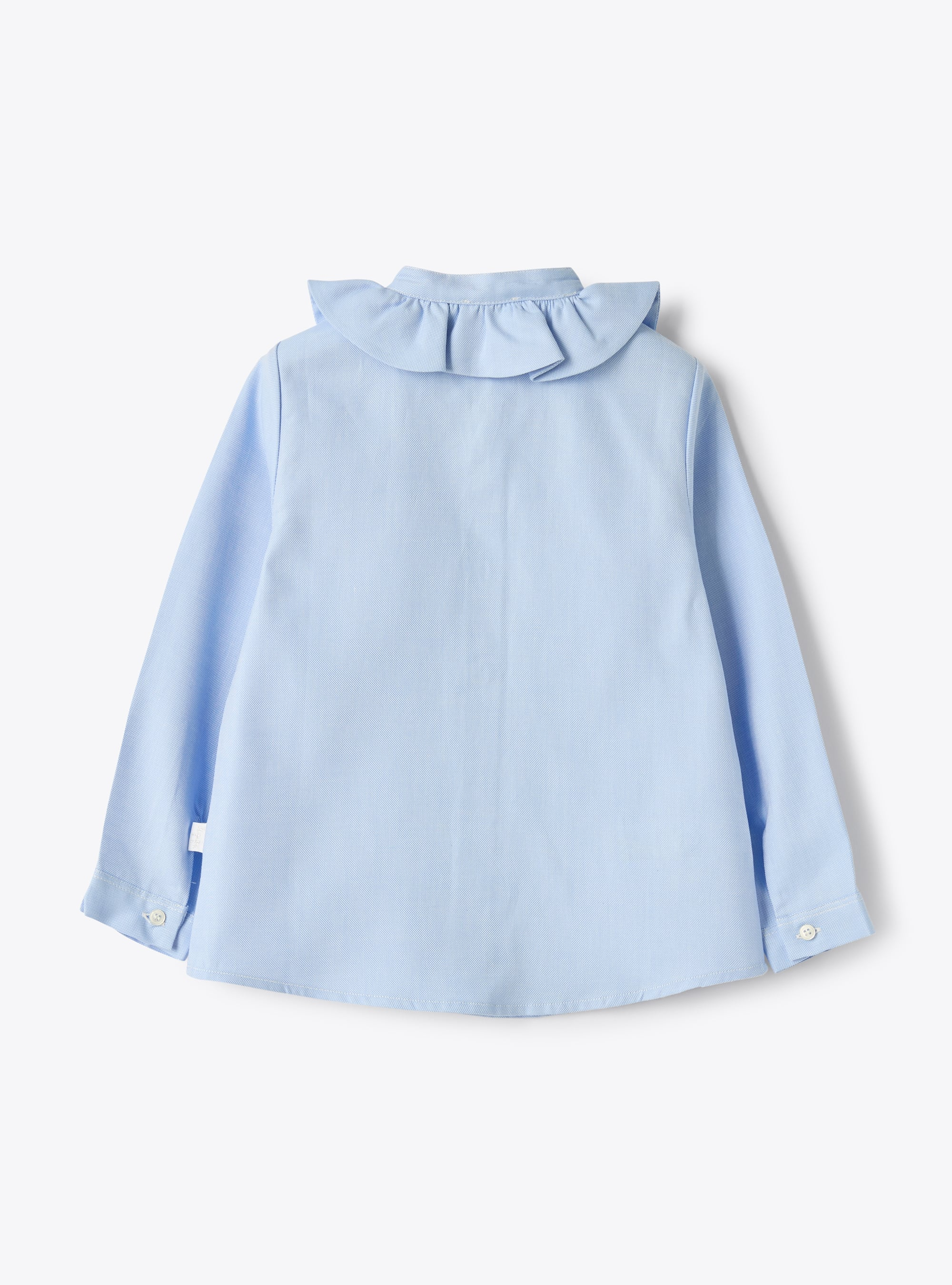 Shirt with ruffled collar - Light blue | Il Gufo