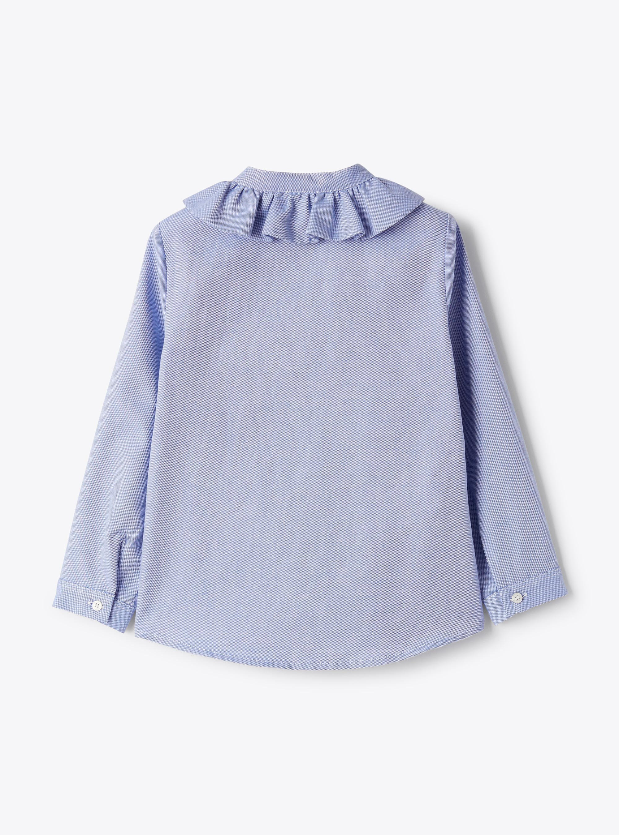 Shirt with ruffled collar - Blue | Il Gufo