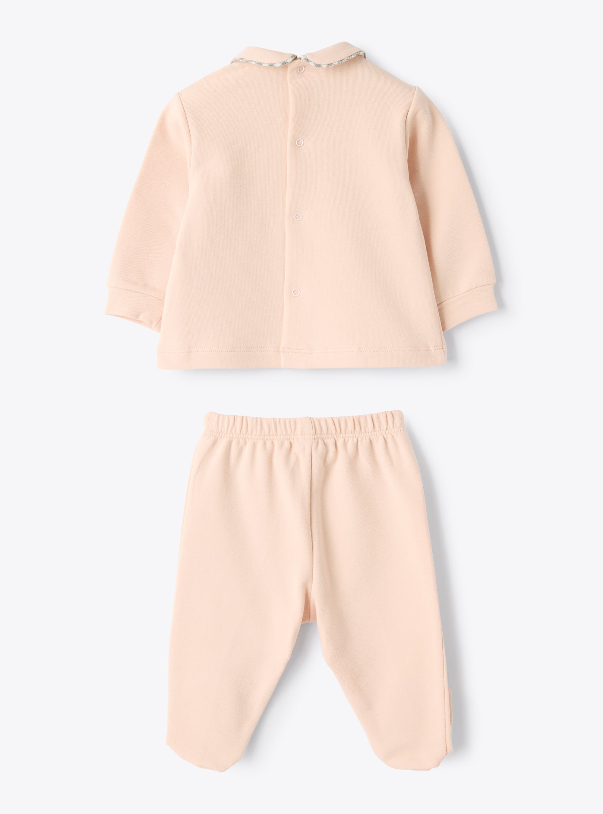 Two-piece cotton stretch fleece set - Pink | Il Gufo