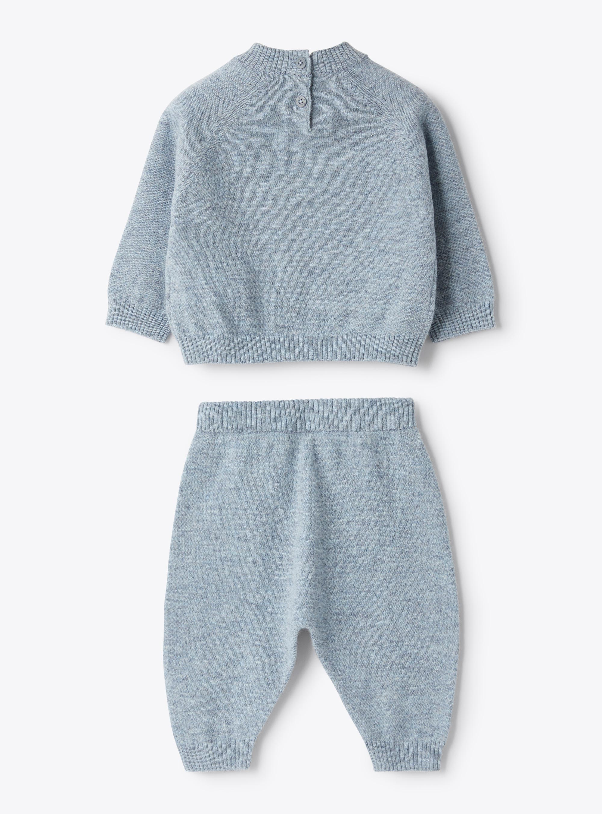 Wool two-piece set - Light blue | Il Gufo