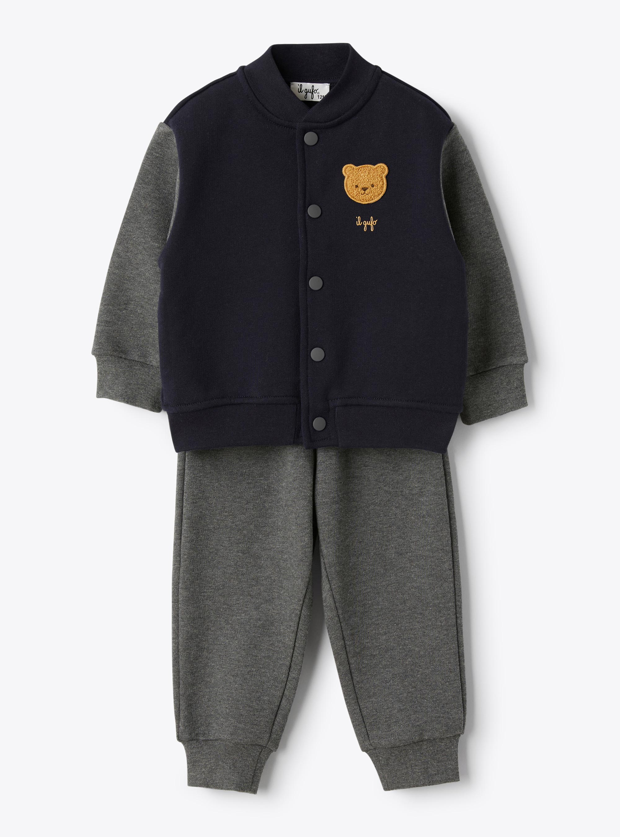 Fleece set with embellishment - Blue | Il Gufo