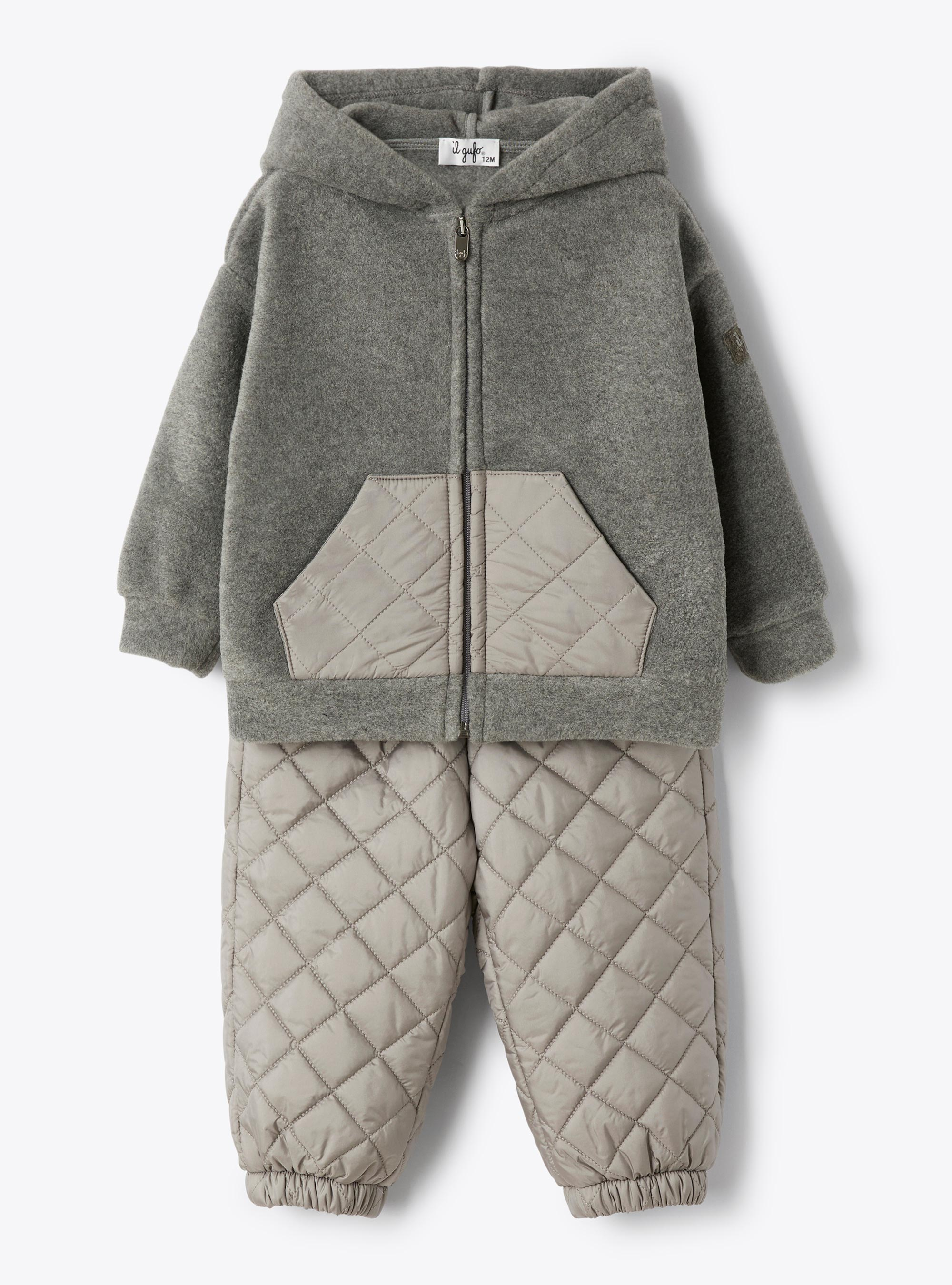 Fleece and nylon set - Grey | Il Gufo