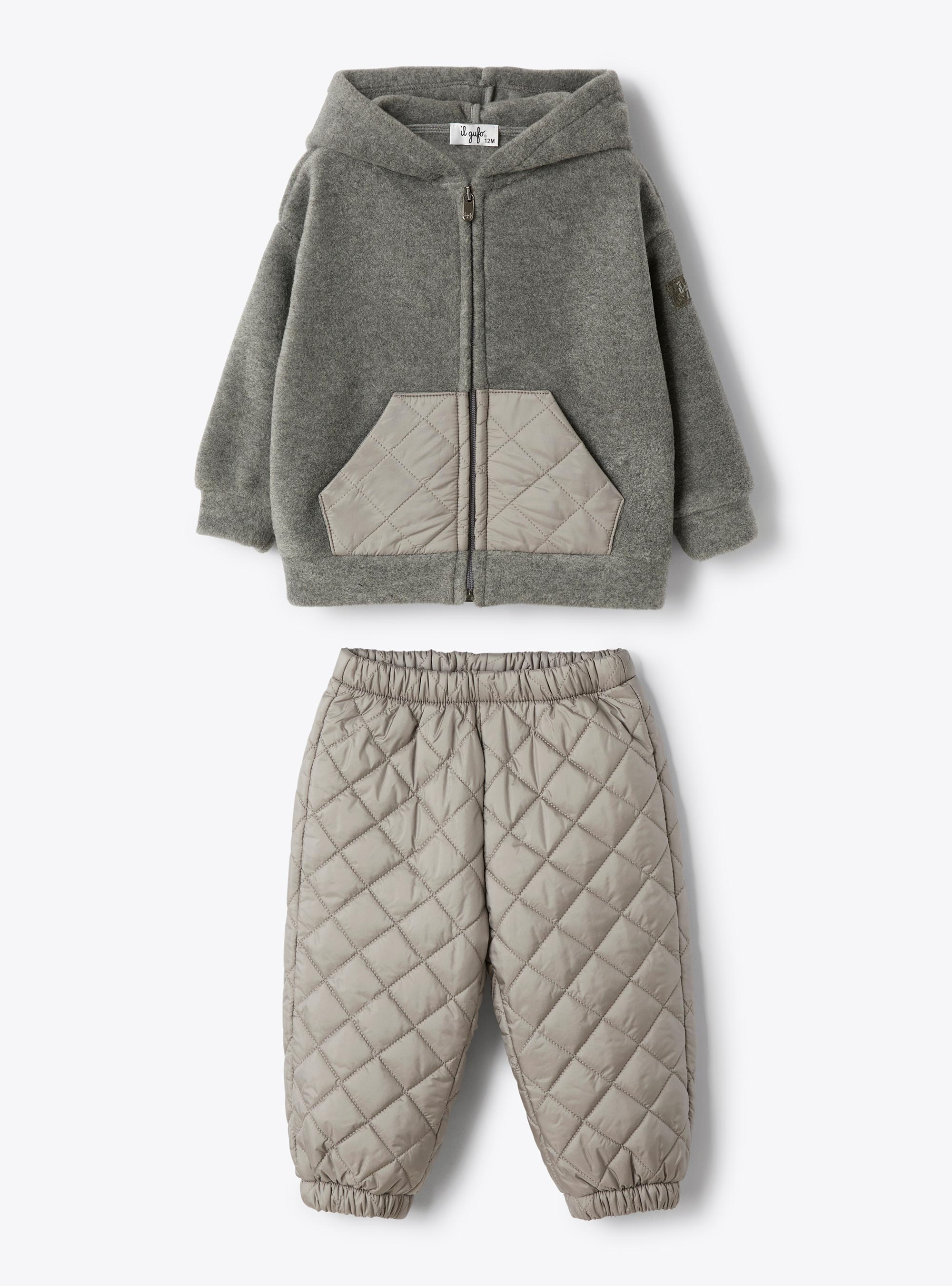 Fleece and nylon set - Grey | Il Gufo