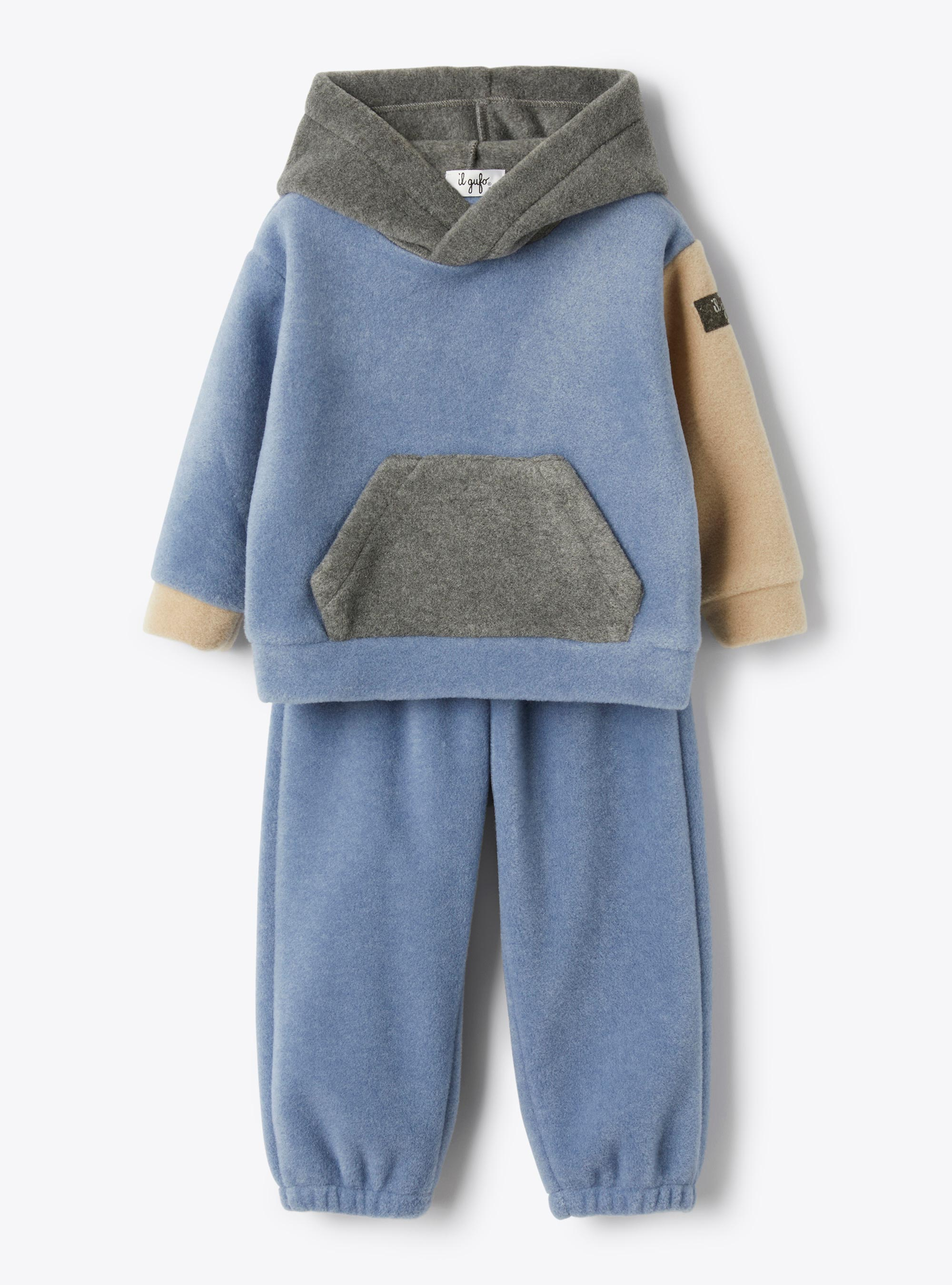 Color-Block-Fleece-Set - Grau | Il Gufo