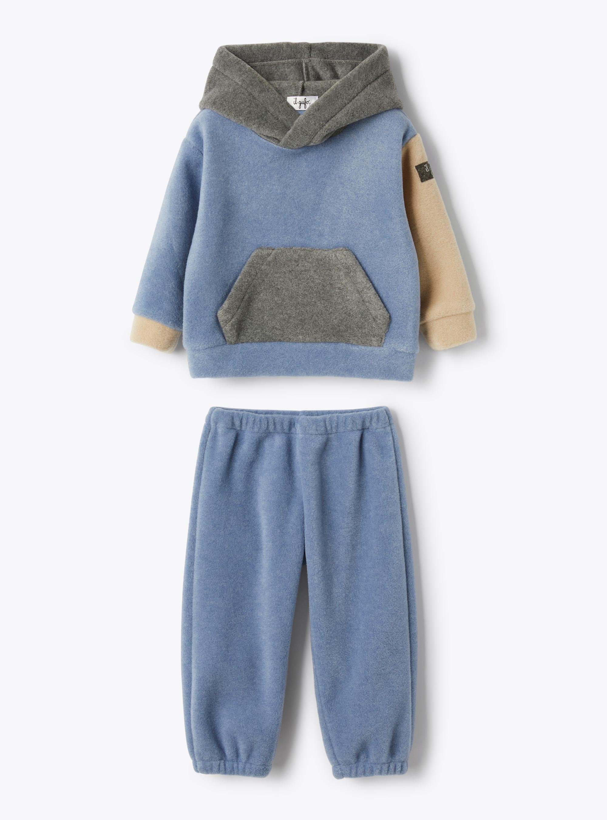 Color-block fleece set - Grey | Il Gufo