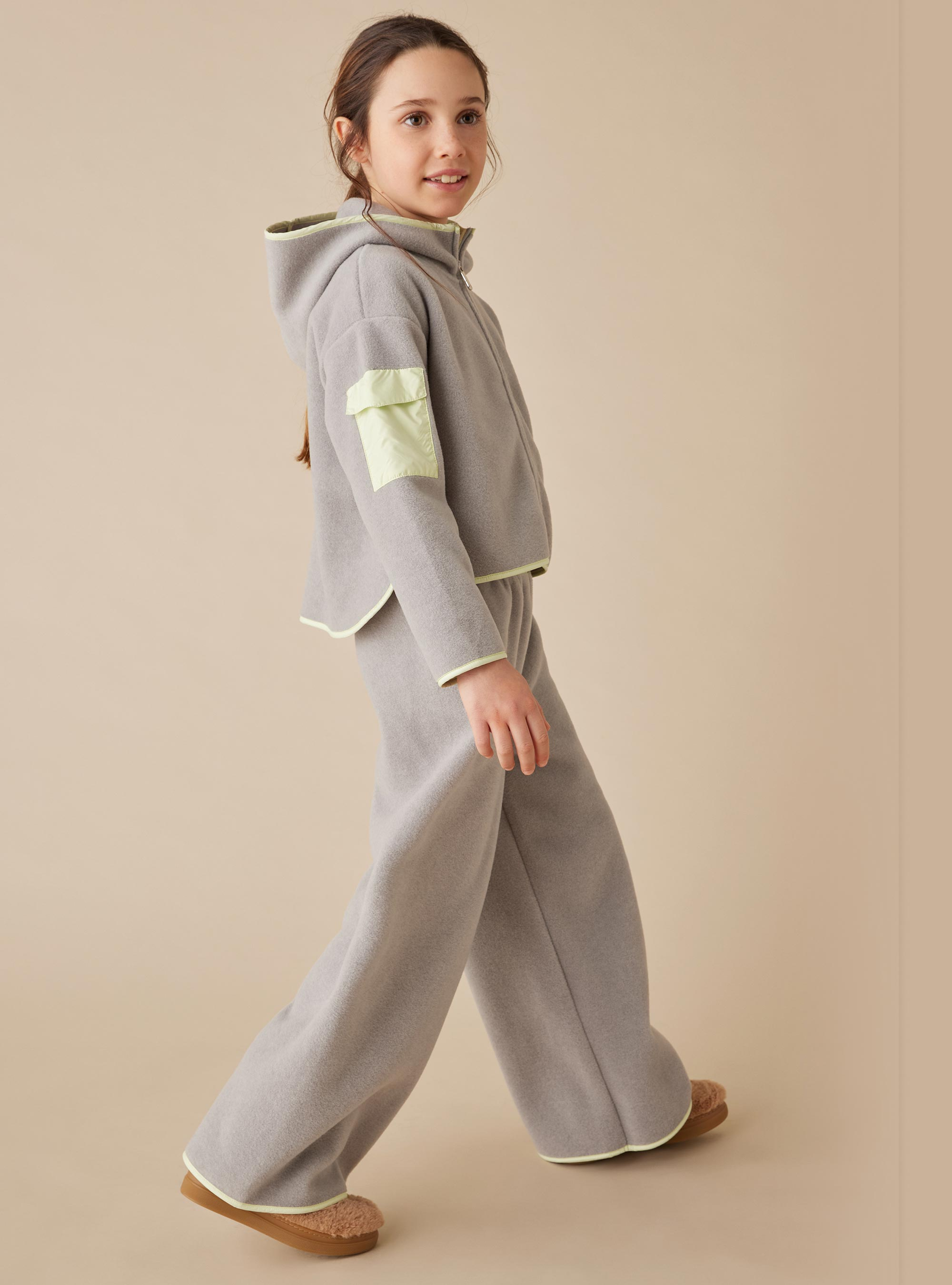 Hooded fleece set - Grey | Il Gufo