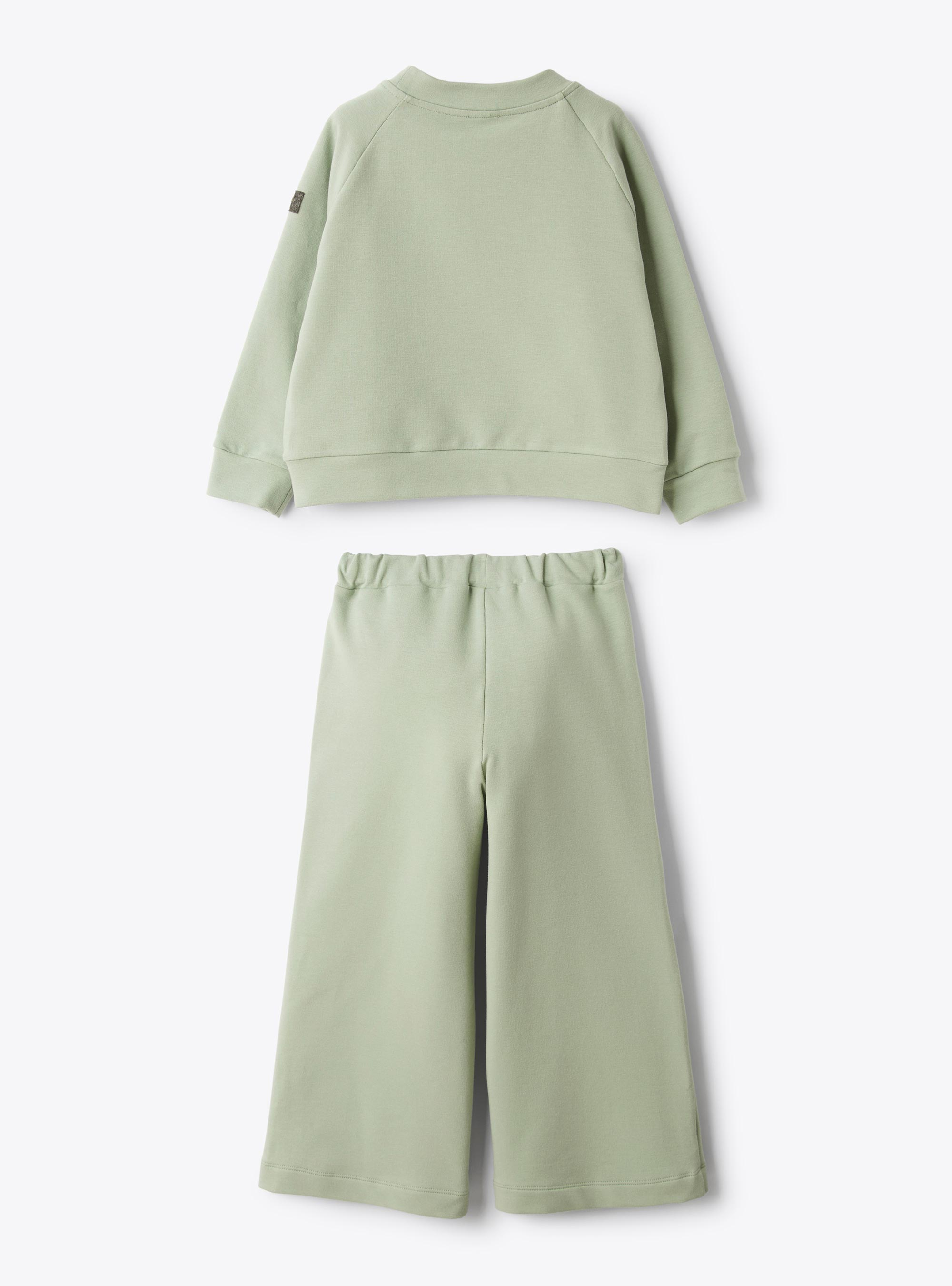 Two-piece set with patch pocket - Green | Il Gufo