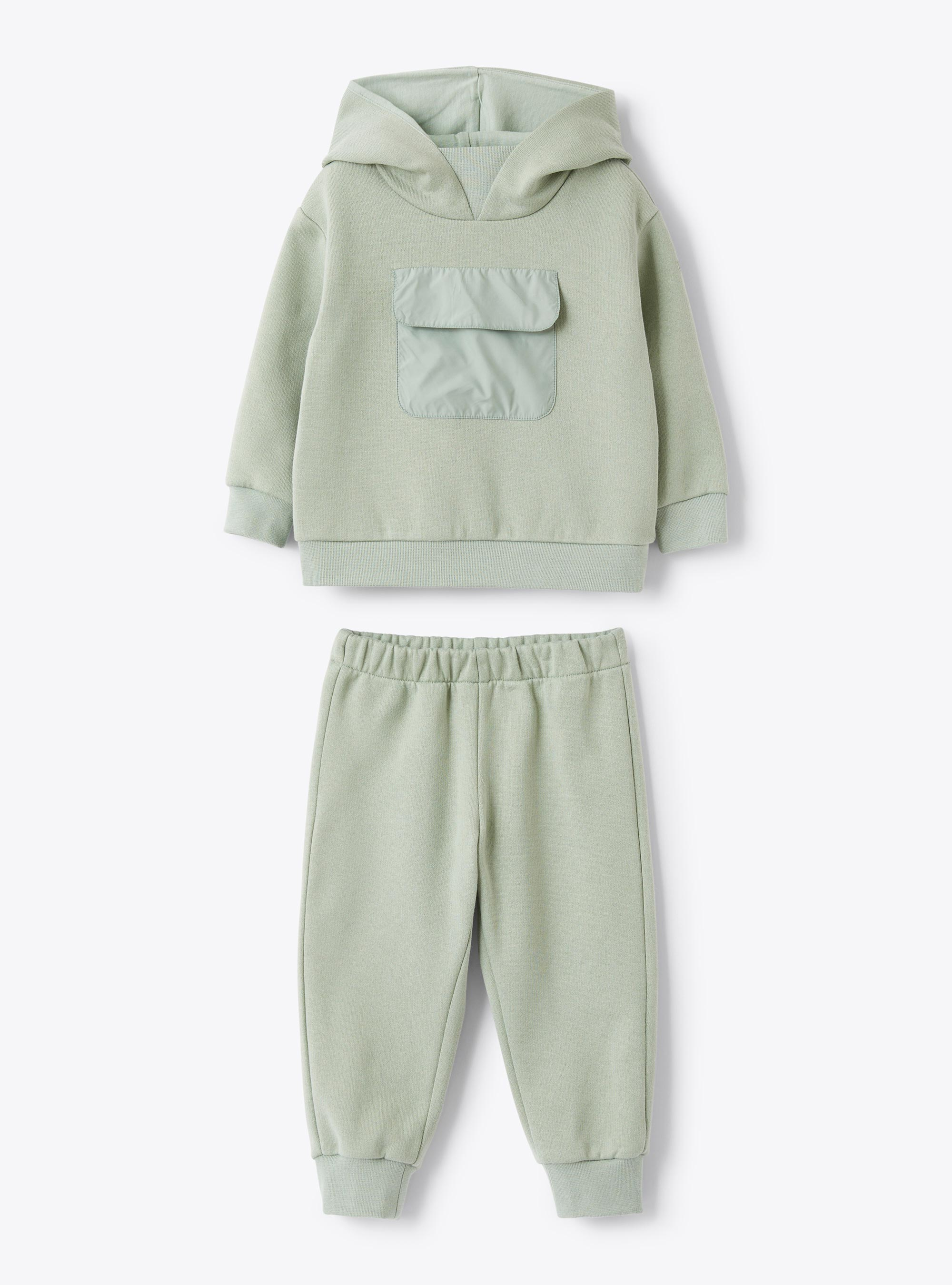 Cotton fleece set - Green | Il Gufo