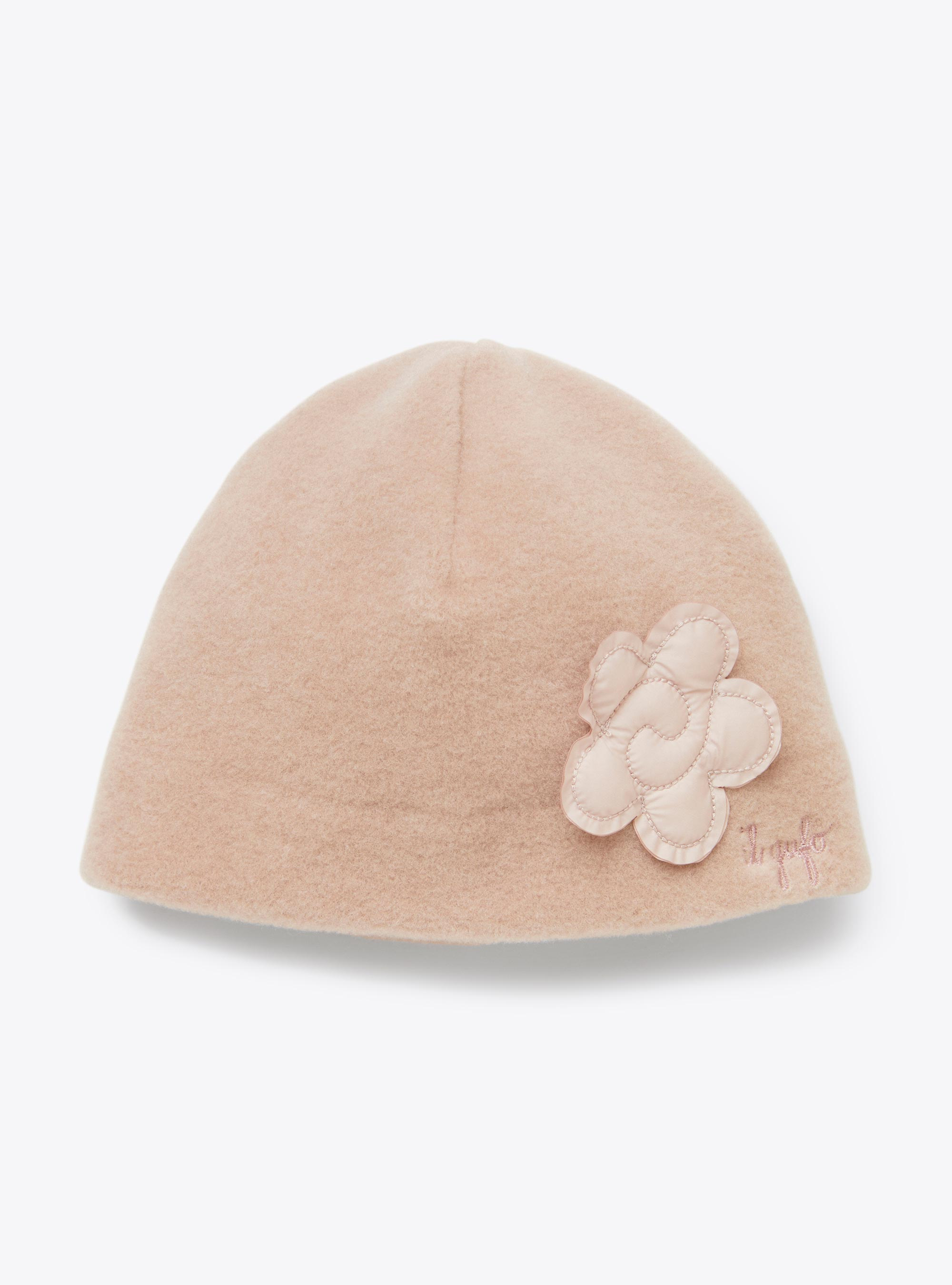 Fleece hat with floral appliqué - Accessories - Il Gufo